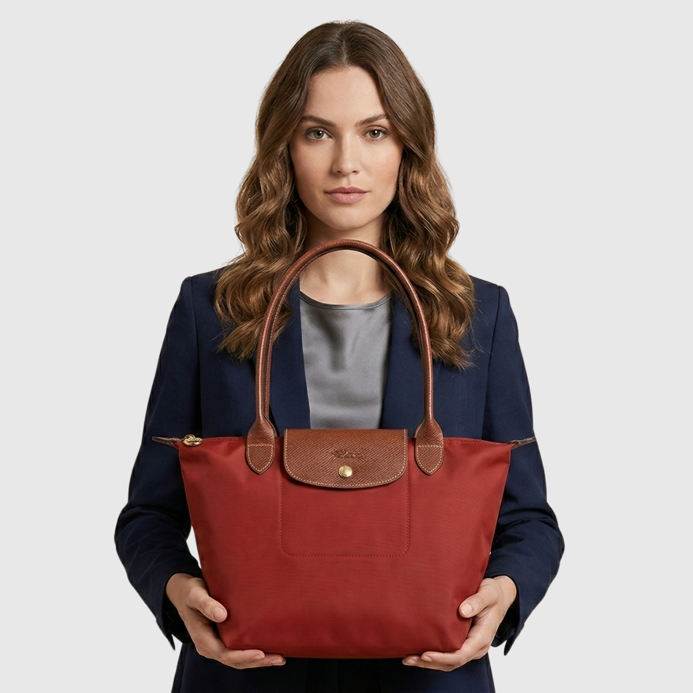 Sac cabas femme toile synthétique fermeture pression anses longues