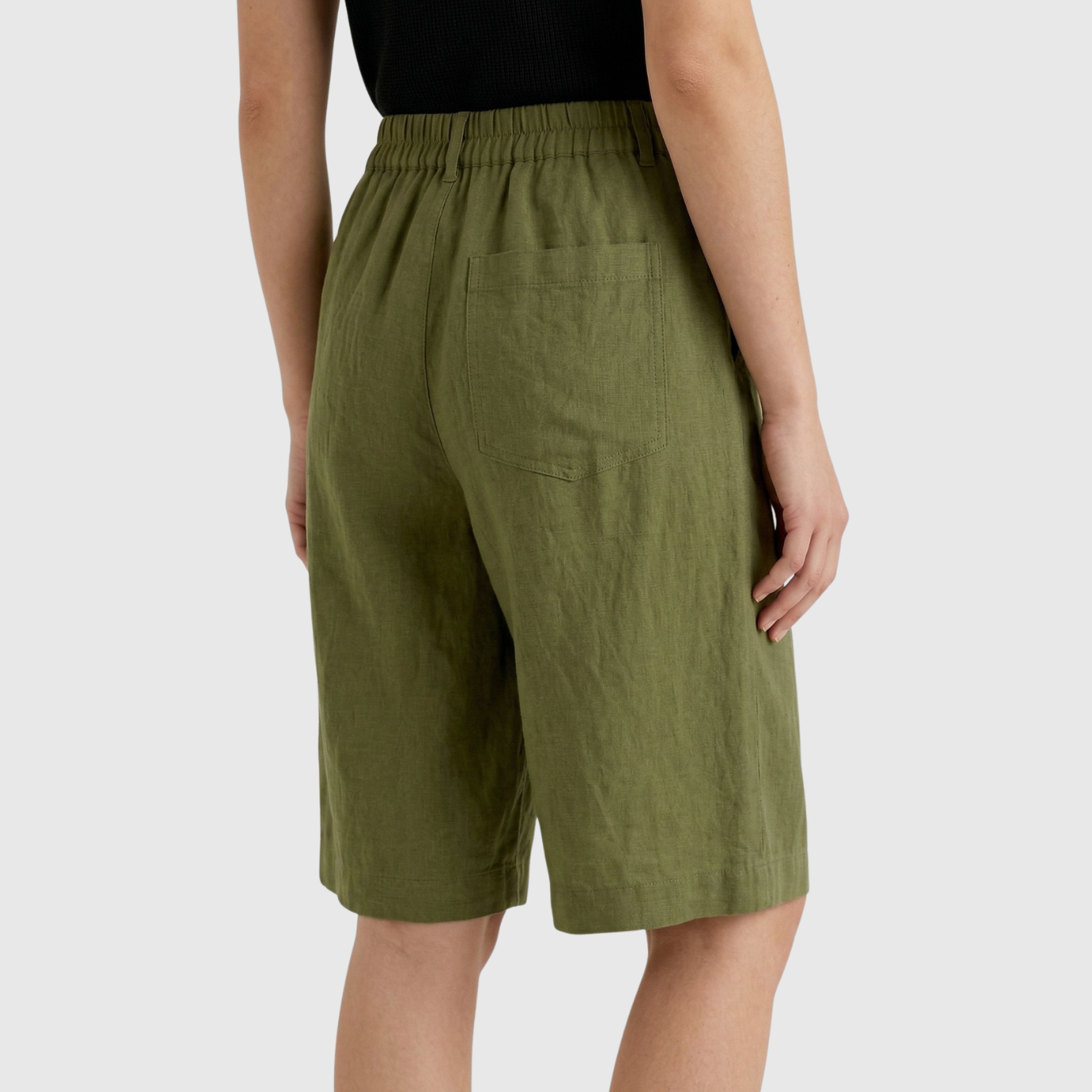 Short femme taille haute élastique coupe ample confort été coton