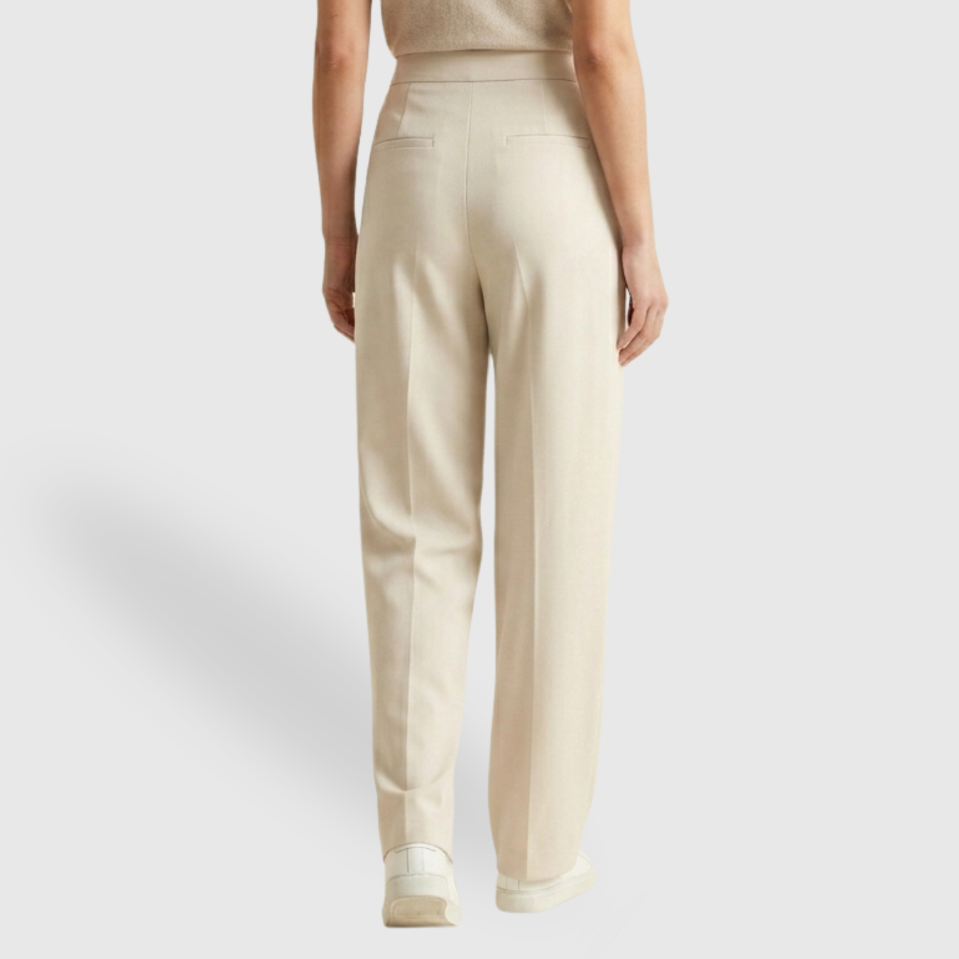 Pantalon femme large taille haute fluide
