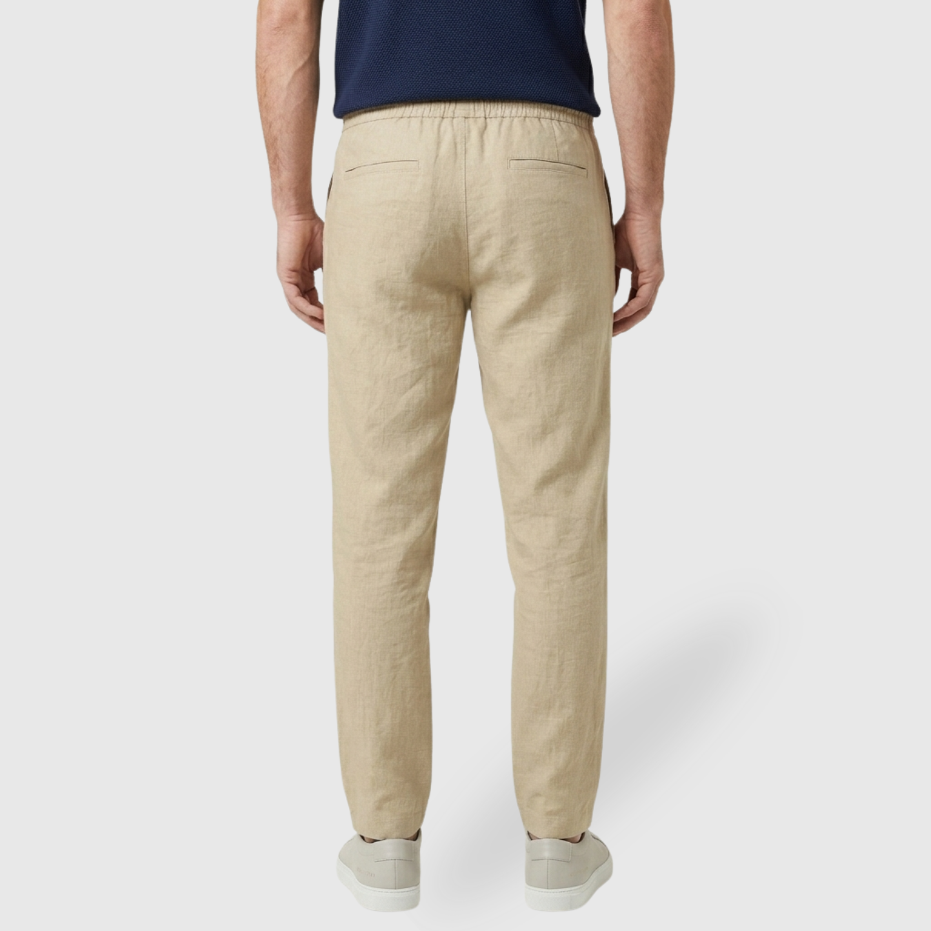 Pantalon homme été léger coupe droite respirant taille élastique