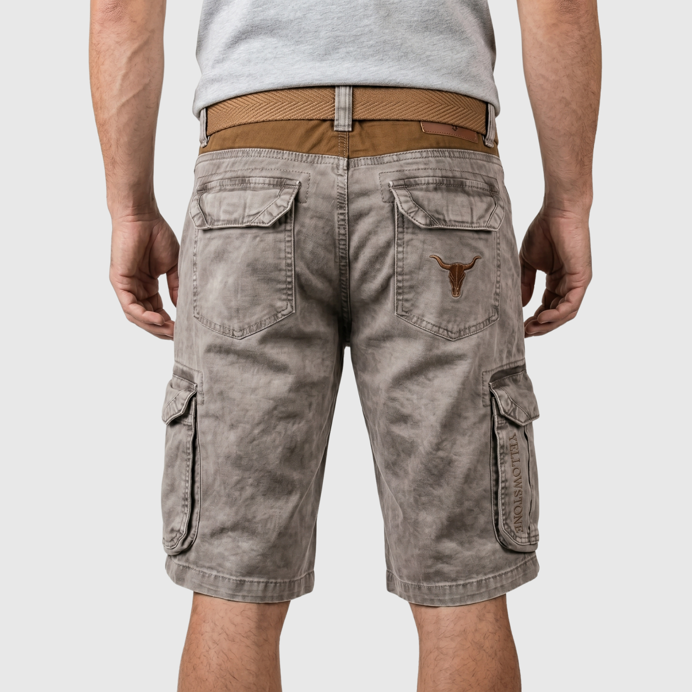 Short cargo homme multipoches coupe décontractée fermeture zippée