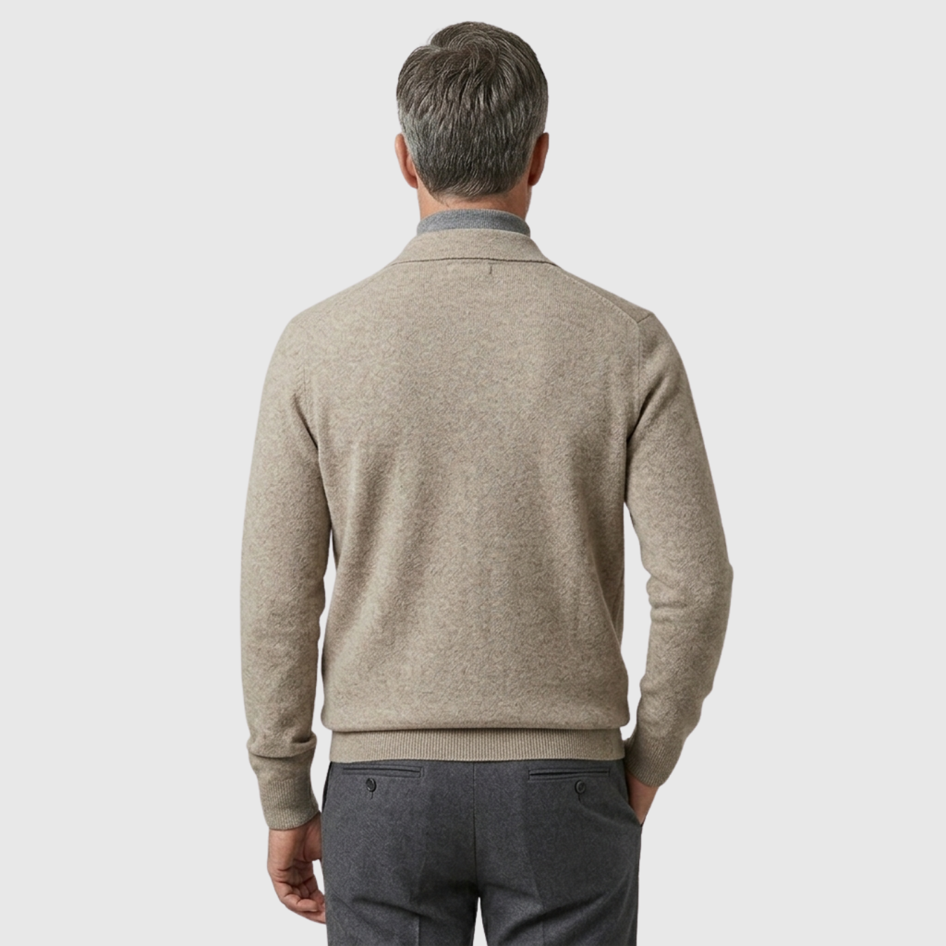 Gilet homme cachemire col chemise maille tricotée fermeture zippée
