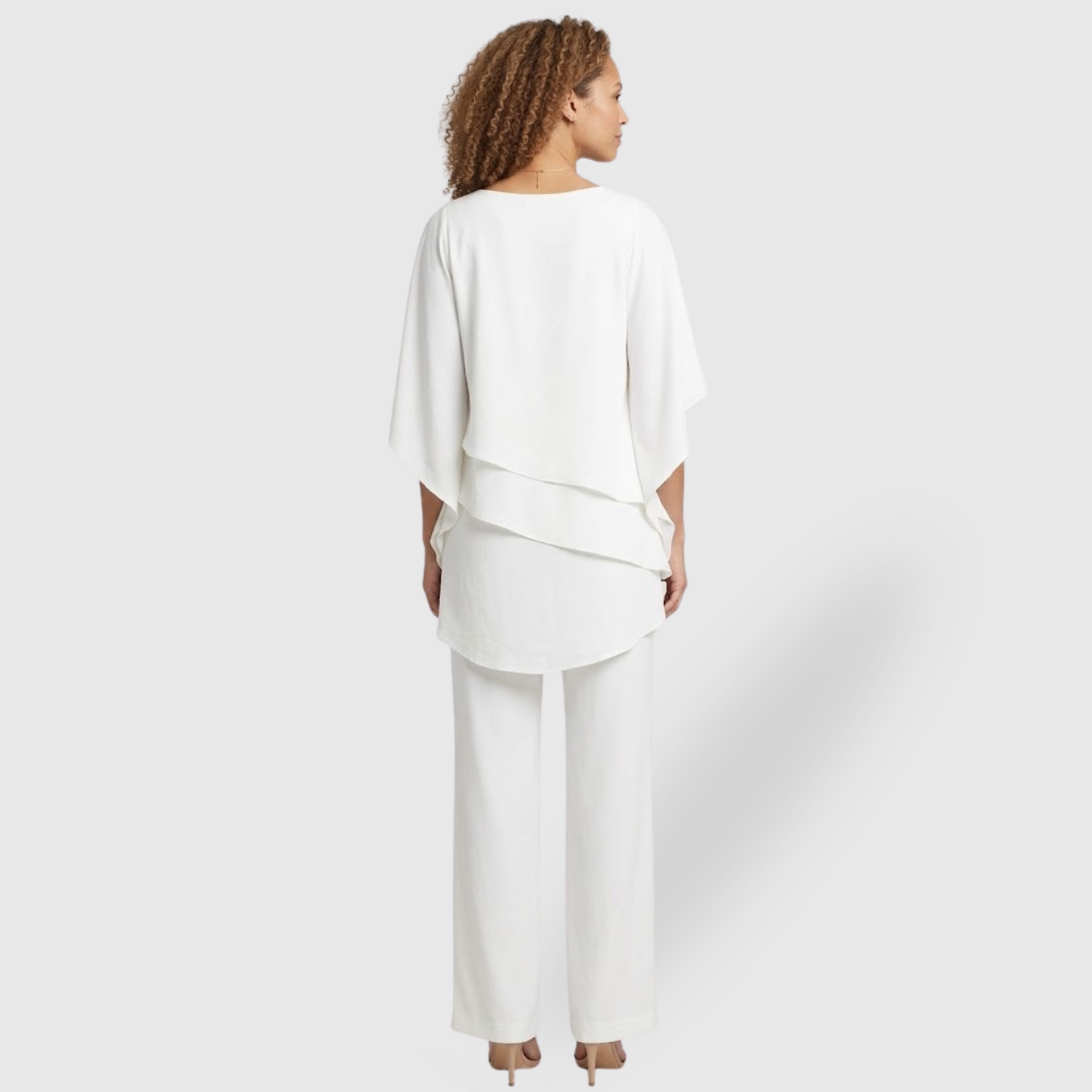 Ensemble femme été pantalon fluide top ample épaules dénudées