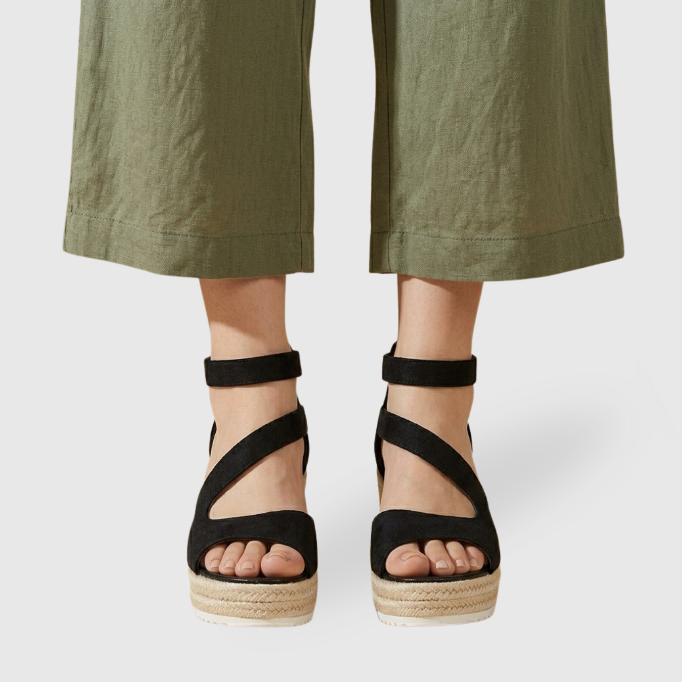 Sandales compensées femme espadrilles plateforme bride cheville ouvertes