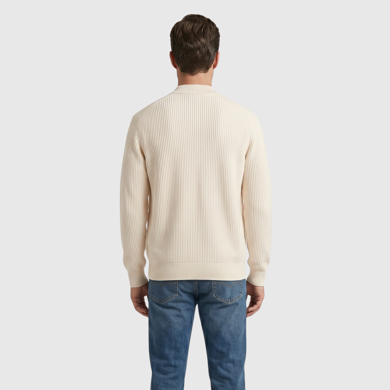 Gilet homme 100% coton zippé maille côtelée