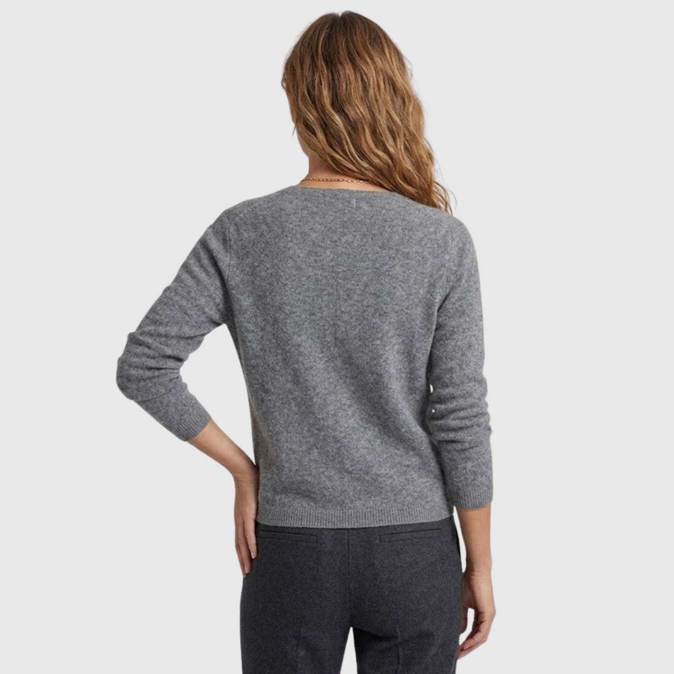 Gilet femme cachemire boutonné manches longues col rond