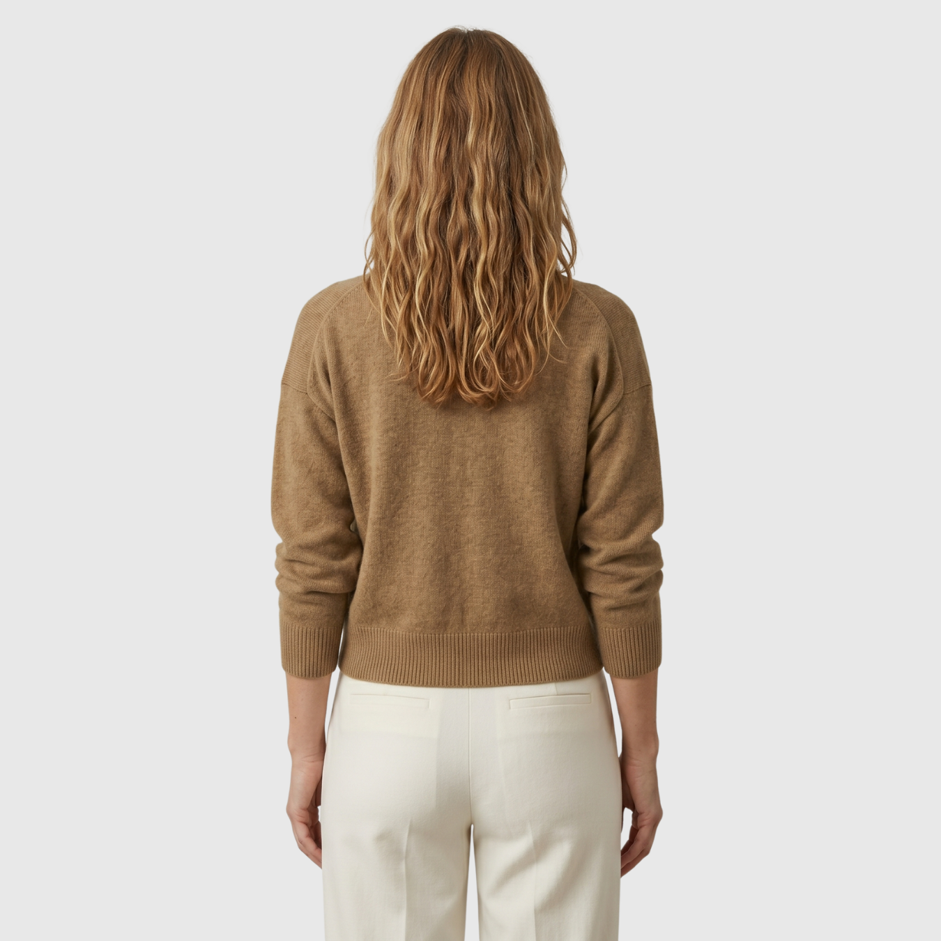 Gilet femme col V boutonné manches longues coupe décontractée