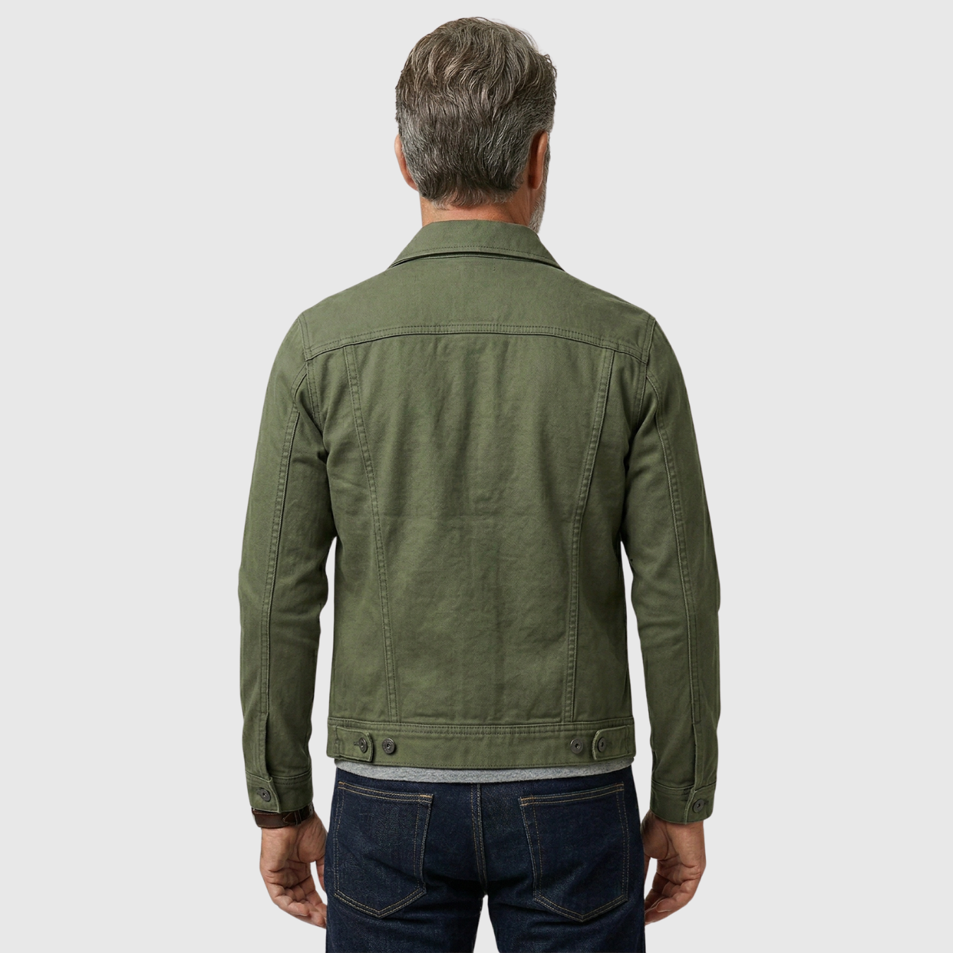 Veste en jean homme coupe classique boutonnée col chemise poches poitrine