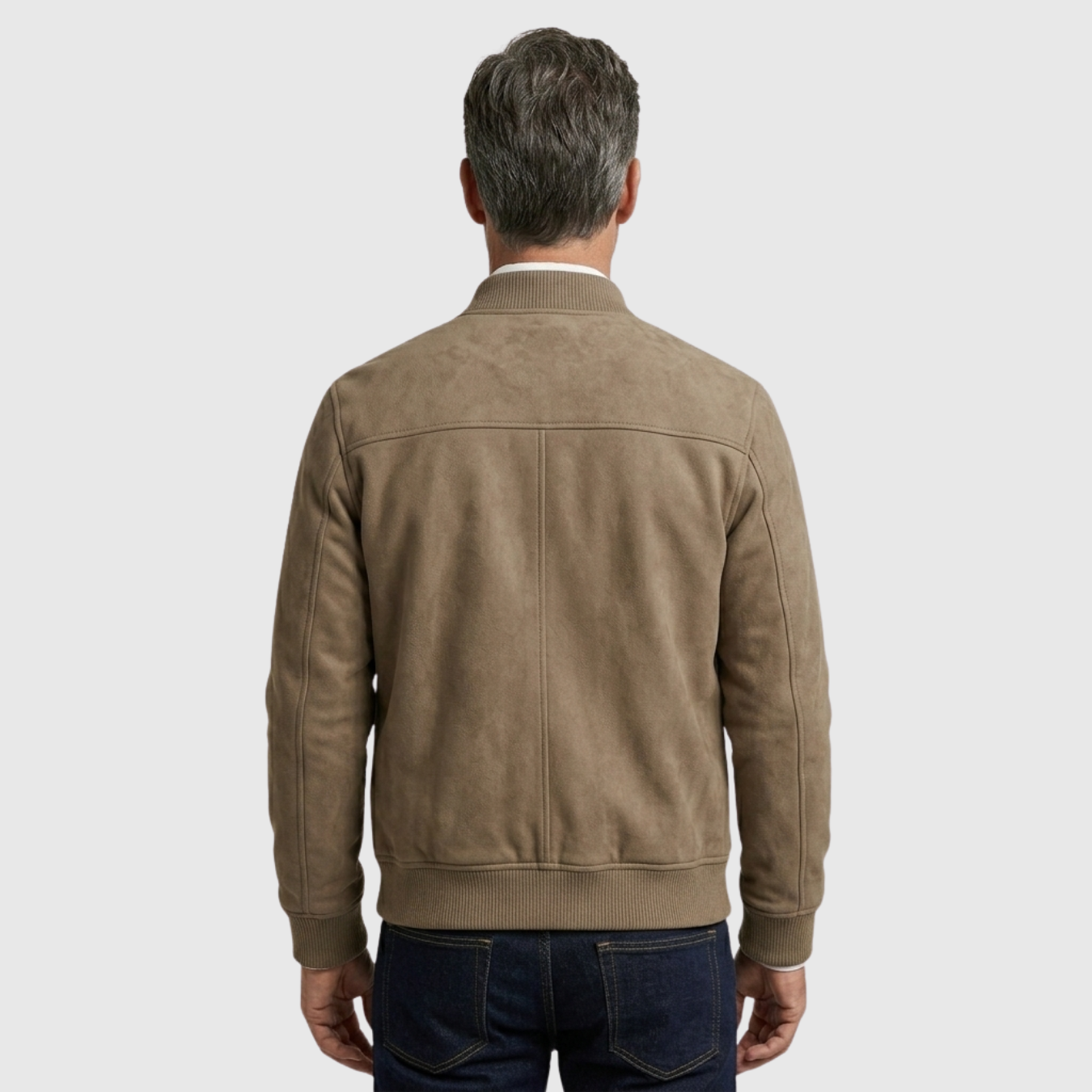 Blouson homme suédine fermeture zippée coupe ajustée