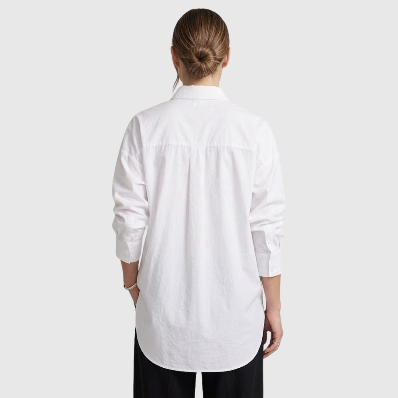 Chemise femme longue manches longues col chemise coupe ample boutonnée