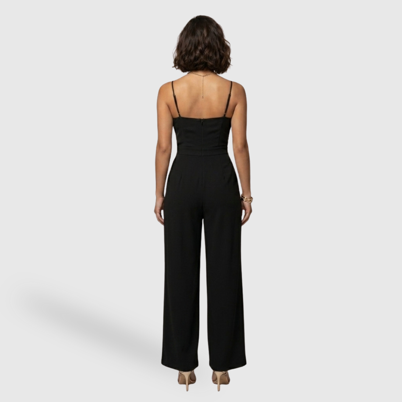 Combinaison femme pantalon large bretelles fines taille haute