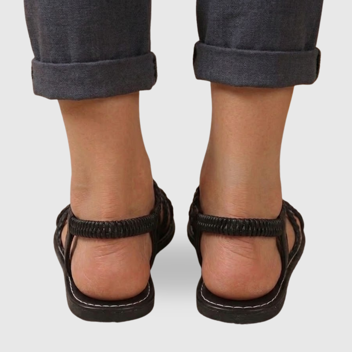 Sandales femme à brides tressées été semelle plate confortable