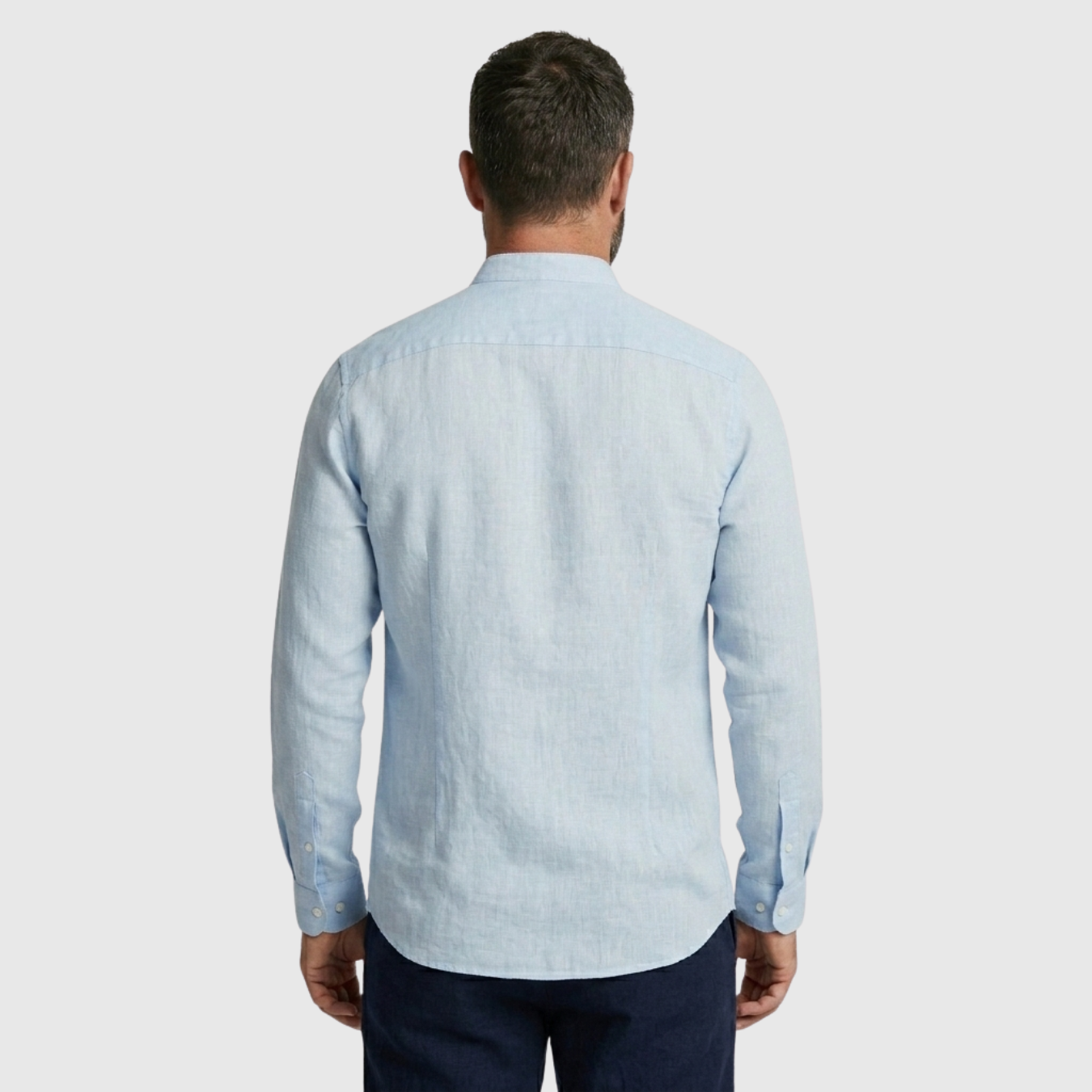 Chemise homme lin col mao manches longues