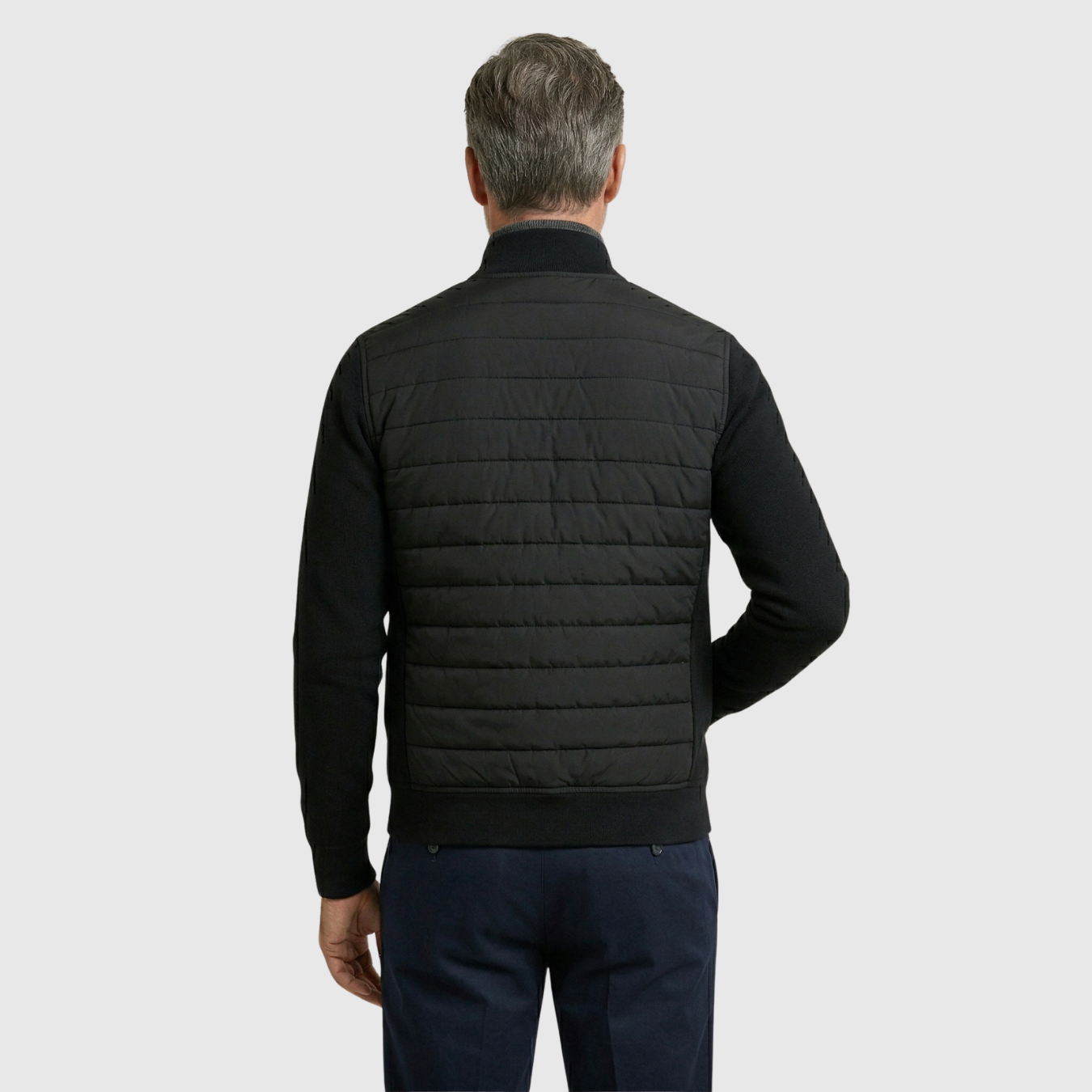 Veste homme hybride manches tricotées zippée mi-saison