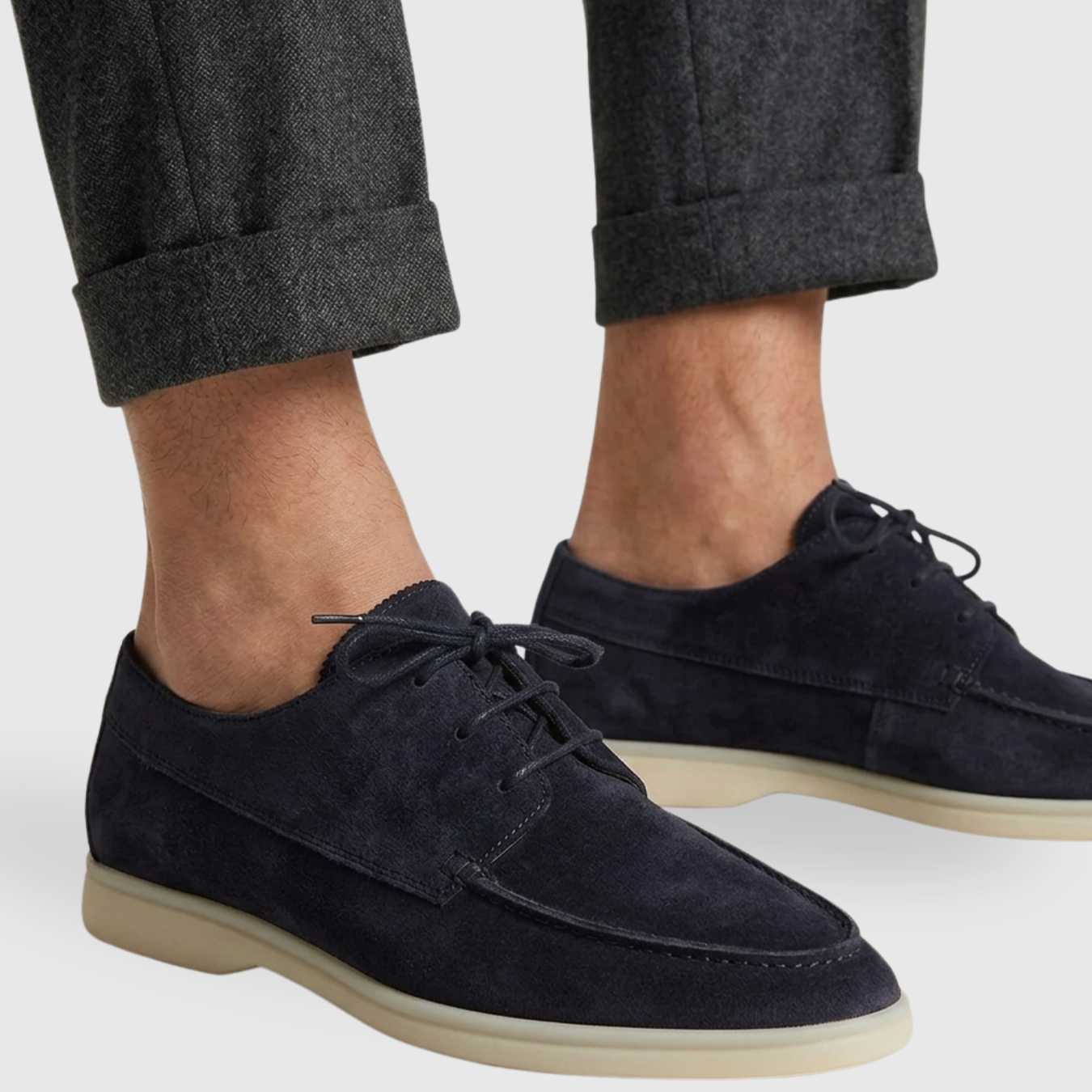 Chaussures bateau homme à lacets semelle épaisse style mocassin