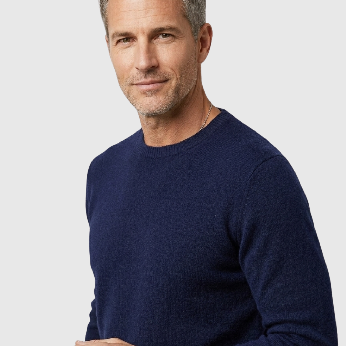 Pull homme laine col rond manches longues coupe décontractée