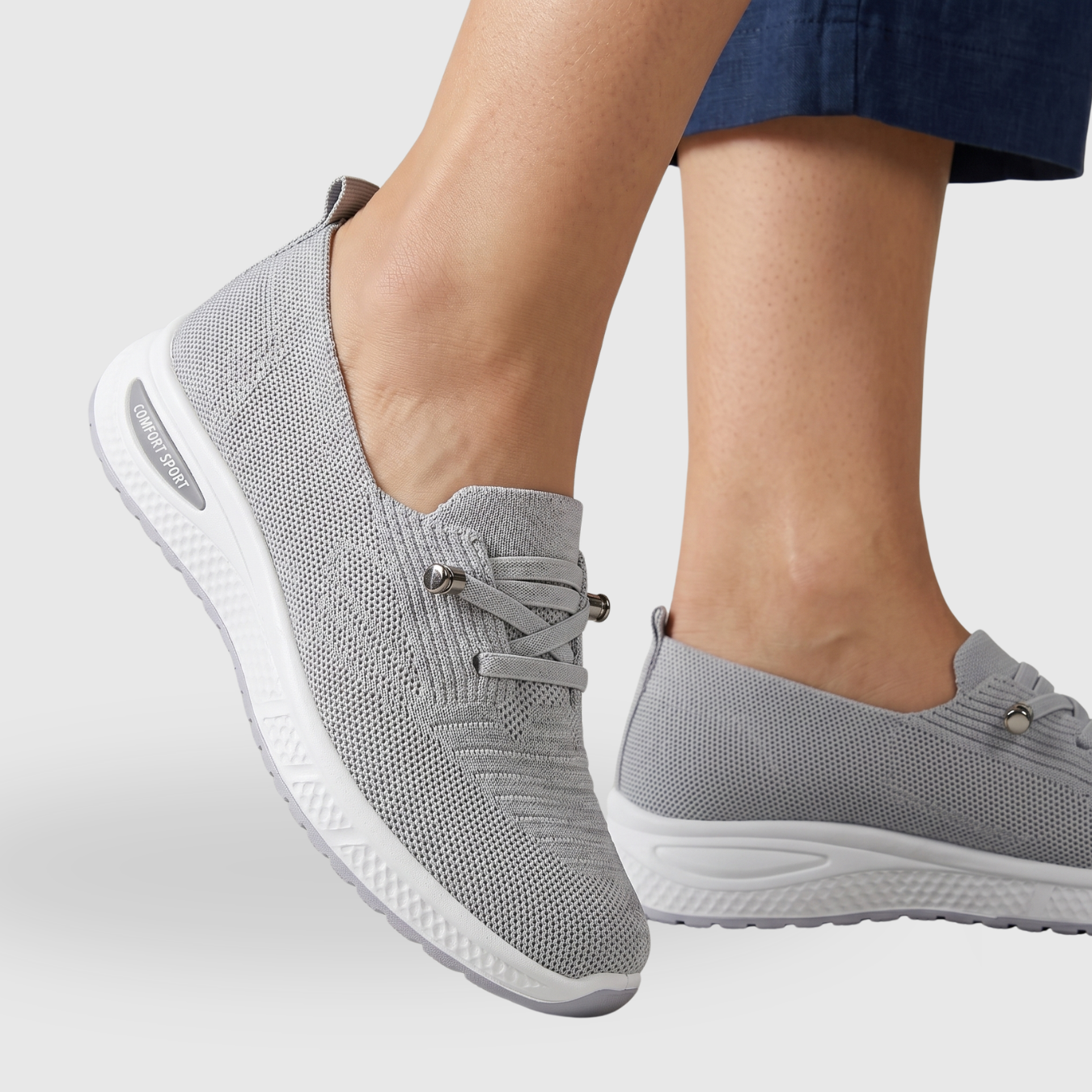 Baskets femme slip-on maille respirante semelle épaisse confort quotidien