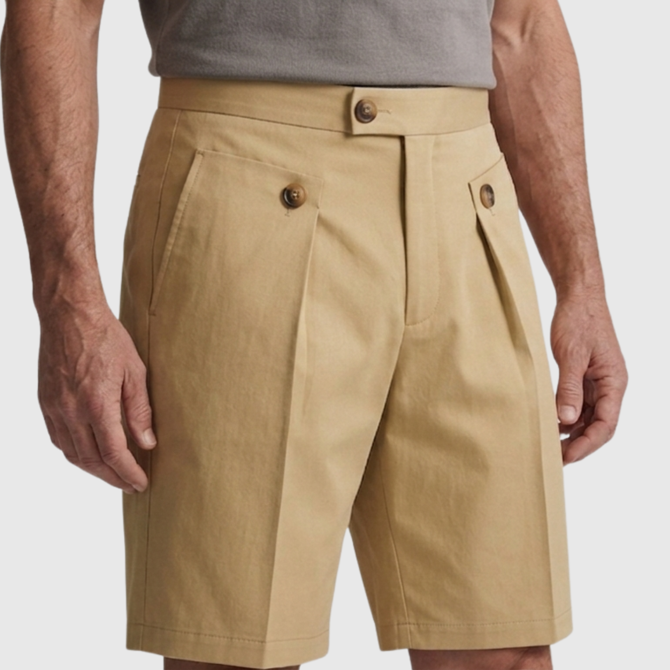 Short homme taille haute à pinces coupe ample