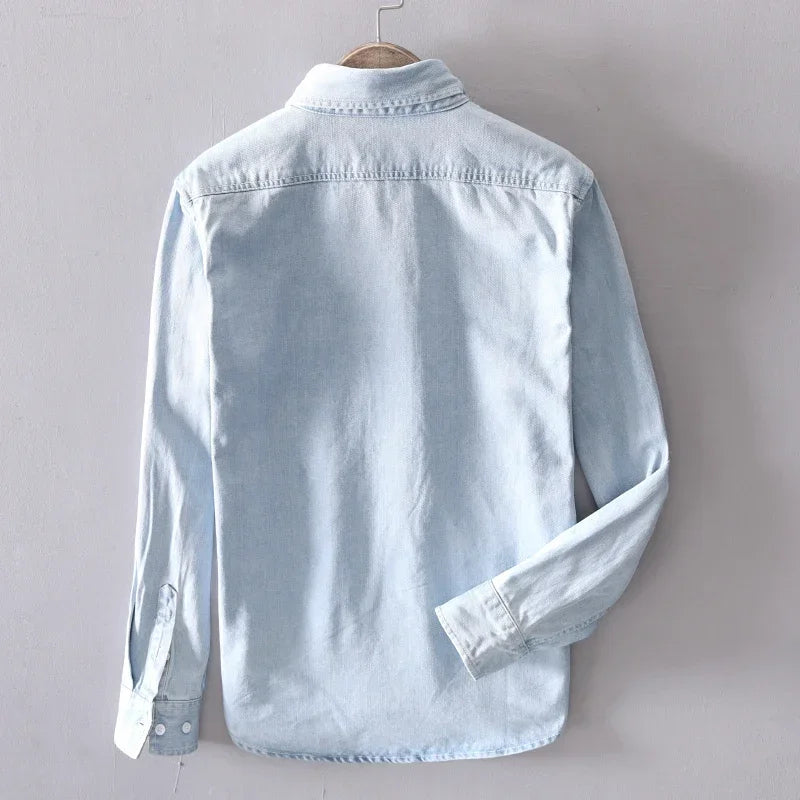 Chemise Denim Homme Coton Coupe Structurée Polyvalente