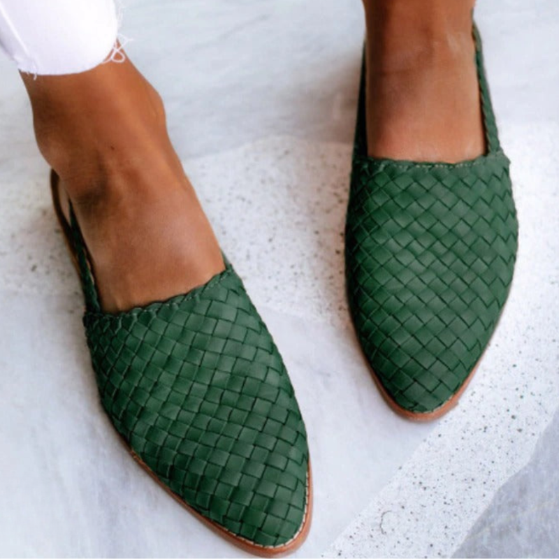 Nu-pieds tressés femme - sandales plates à boucle - quotidien