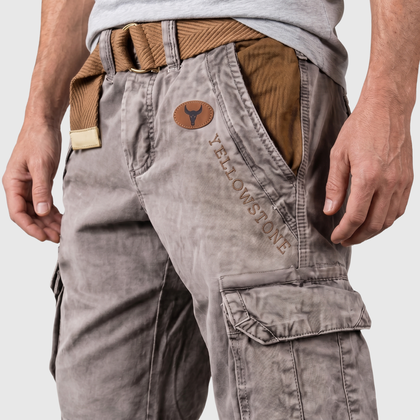 Short cargo homme multipoches coupe décontractée fermeture zippée