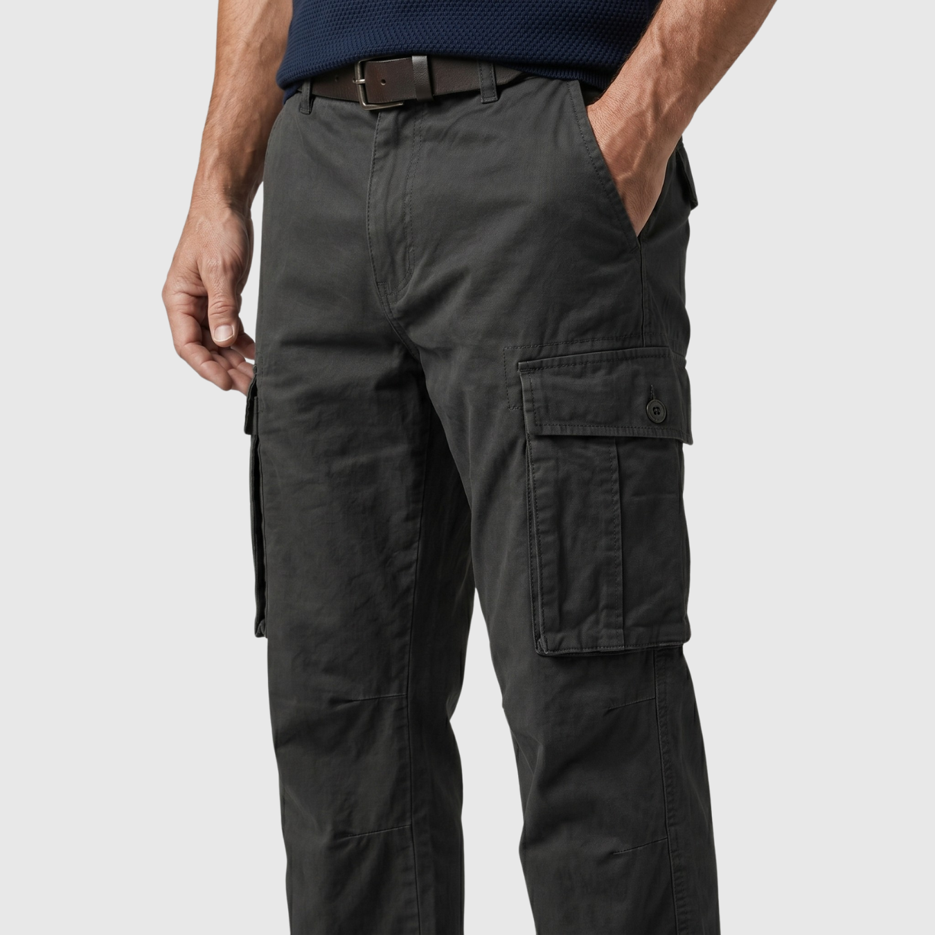 Pantalon cargo homme coupe ample à poches multiples style streetwear