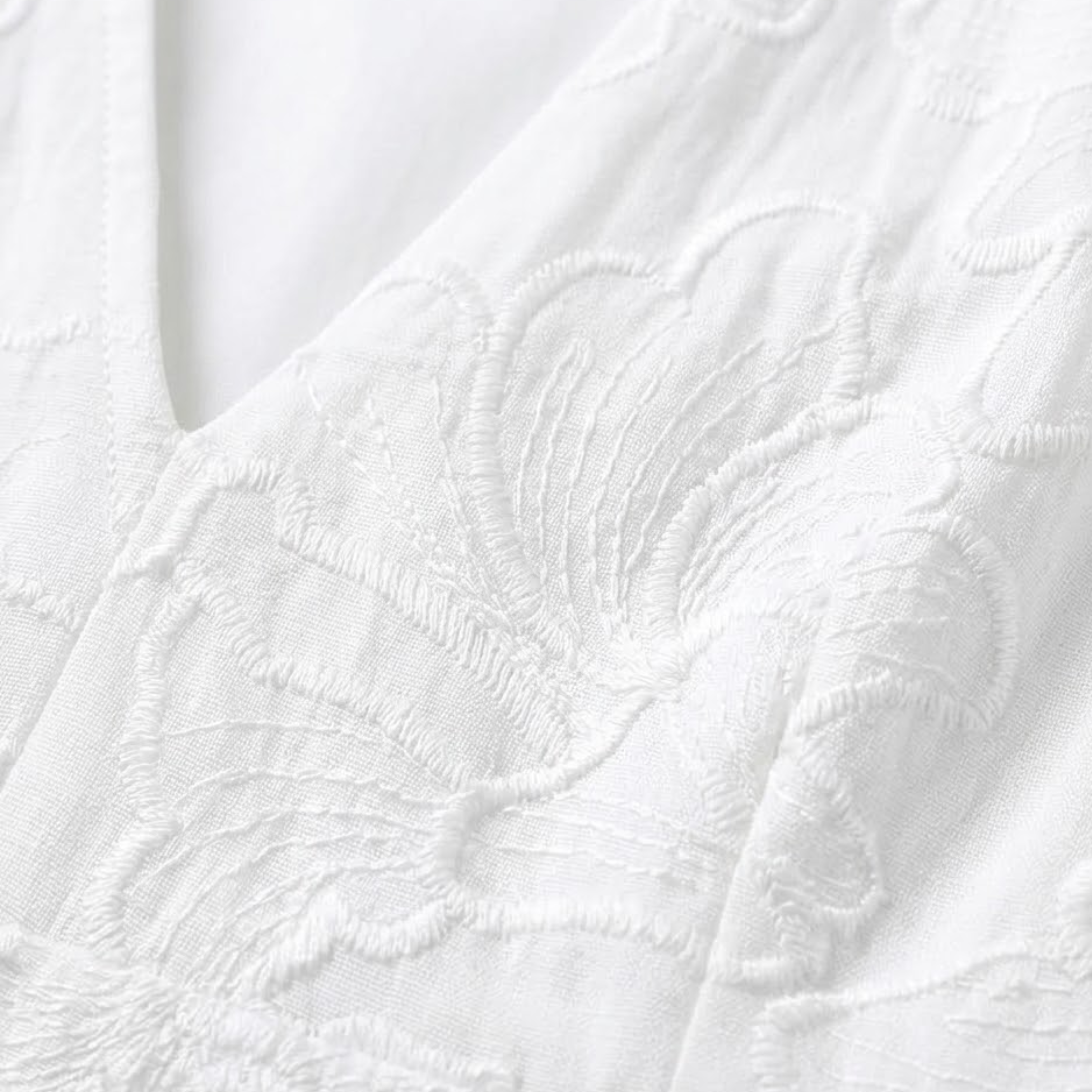 Robe courte brodée femme col V manches bouffantes été