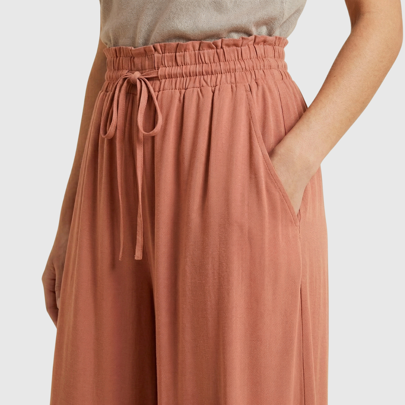 Pantalon large femme taille haute coupe ample jambes larges décontracté