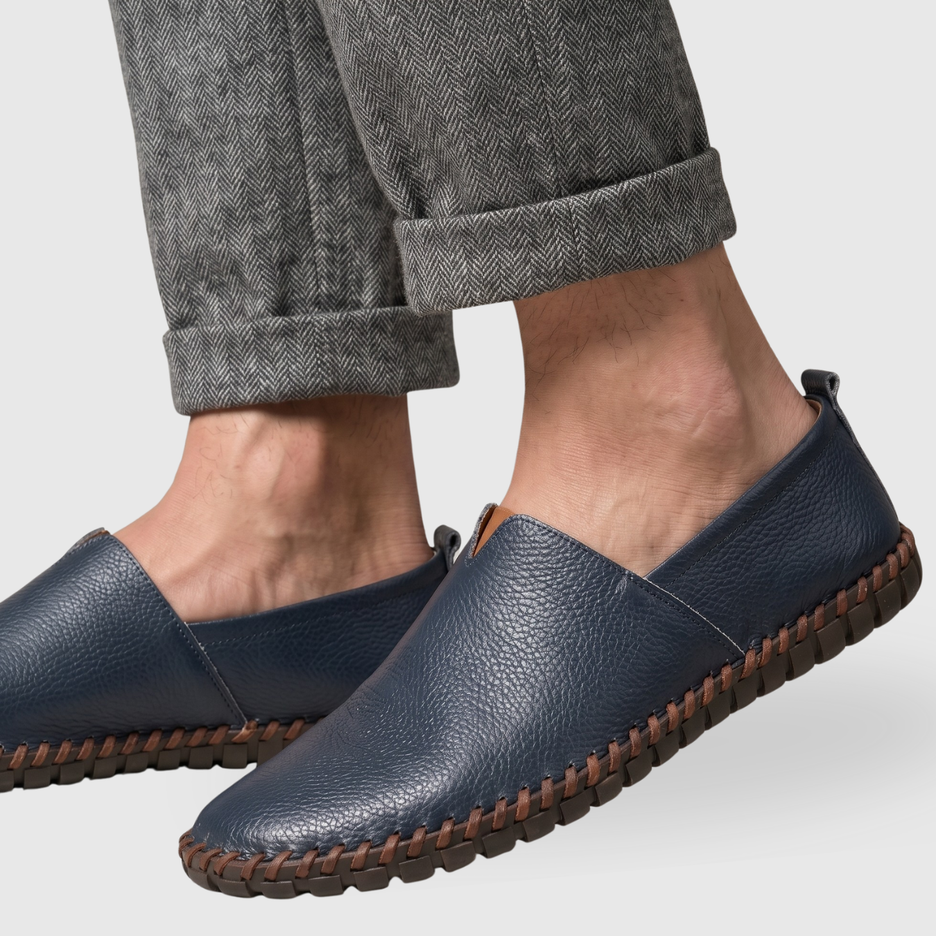 Mocassins homme similicuir sans lacets semelle souple style casual