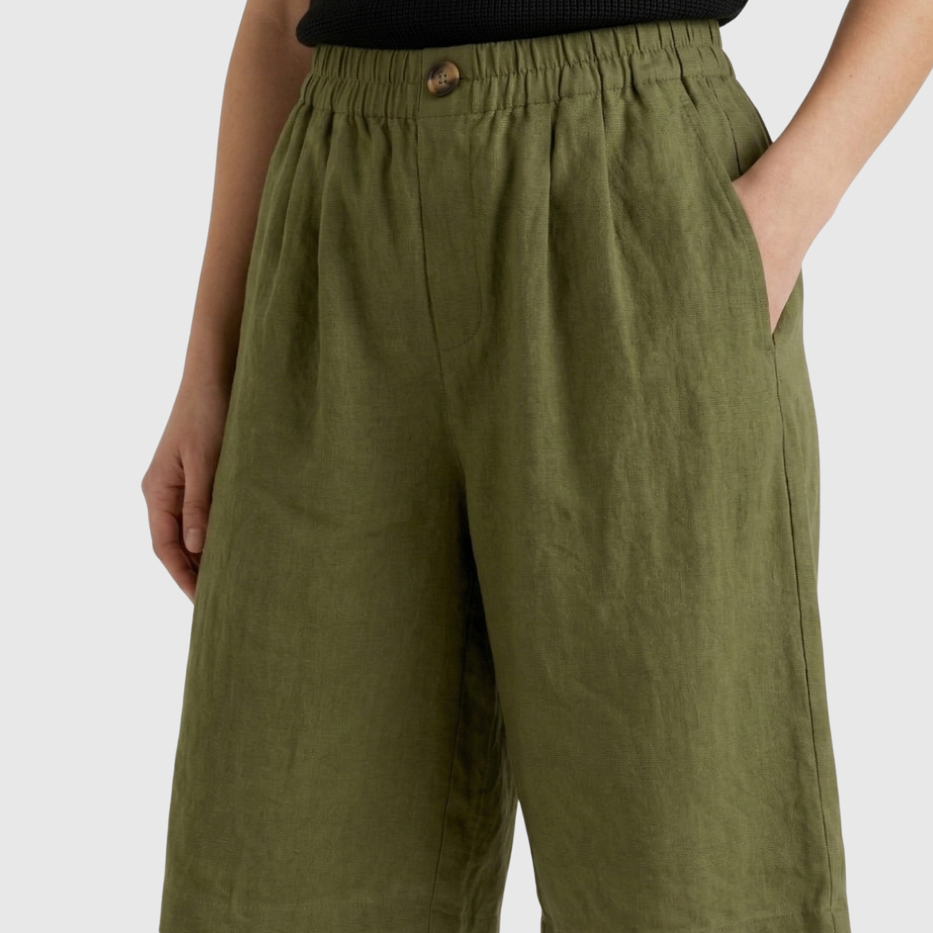 Short femme taille haute élastique coupe ample confort été coton