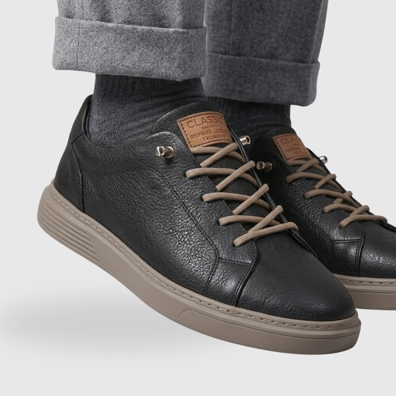Baskets cuir homme à lacets style Oxford