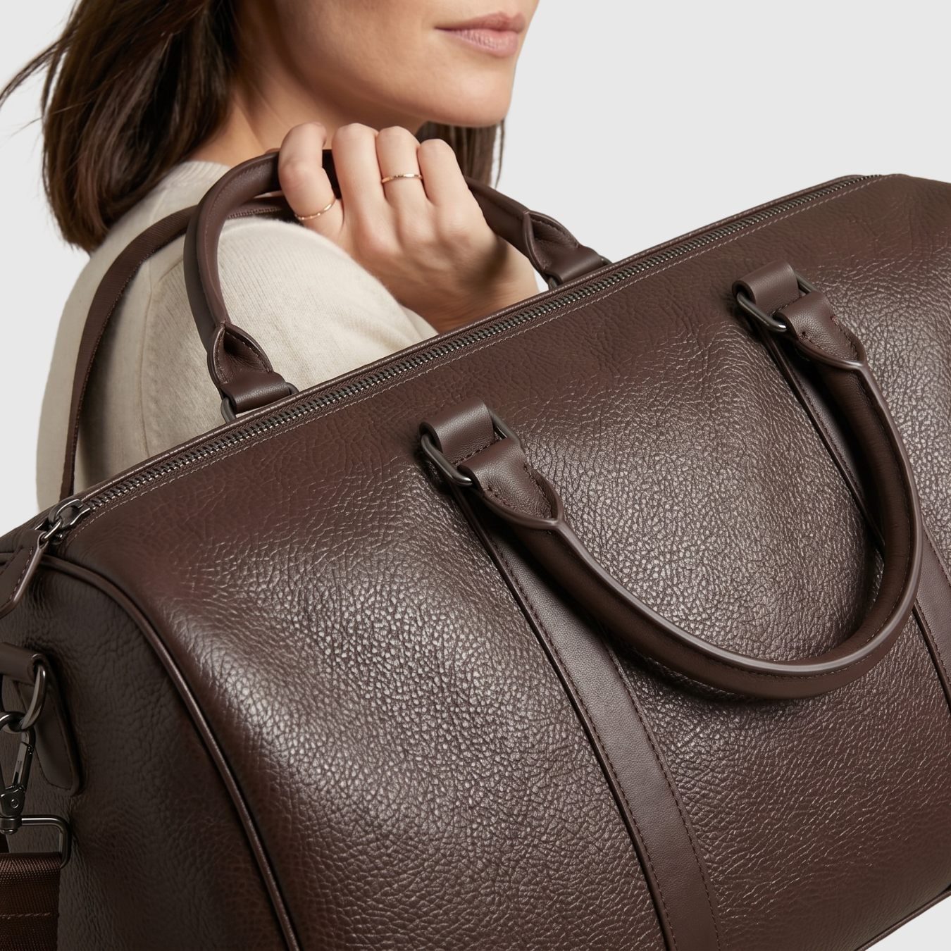 Sac de voyage femme type duffle cuir synthétique grande capacité