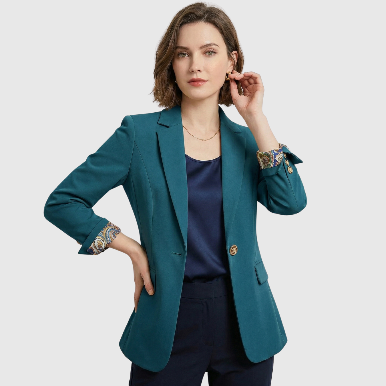 Blazer femme coupe structurée cintrée fermeture boutonnée veste tailleur