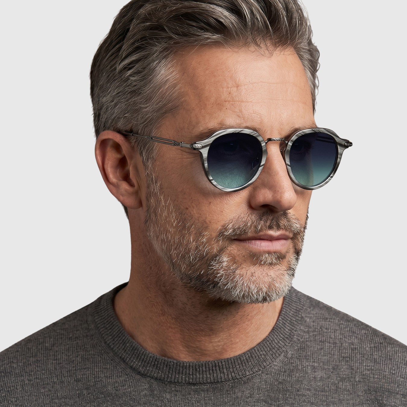 Lunettes de soleil homme rondes style vintage monture métal