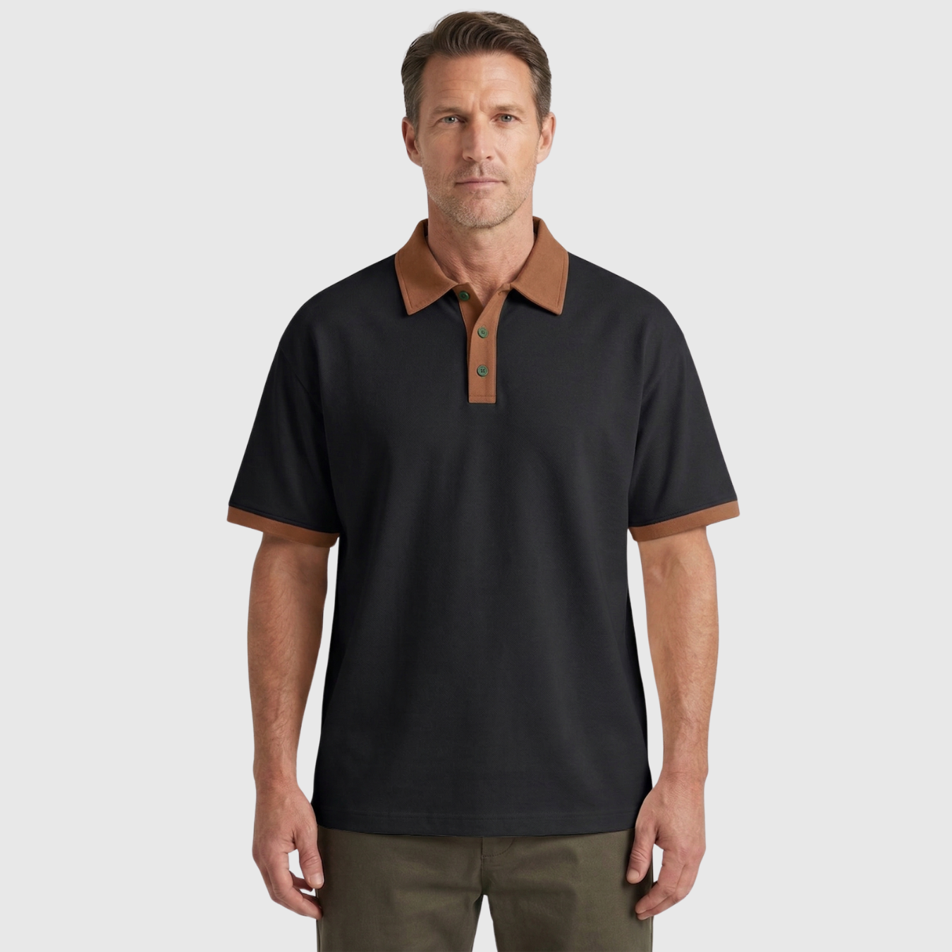Polo homme manches courtes col boutonné coupe droite maille piquée