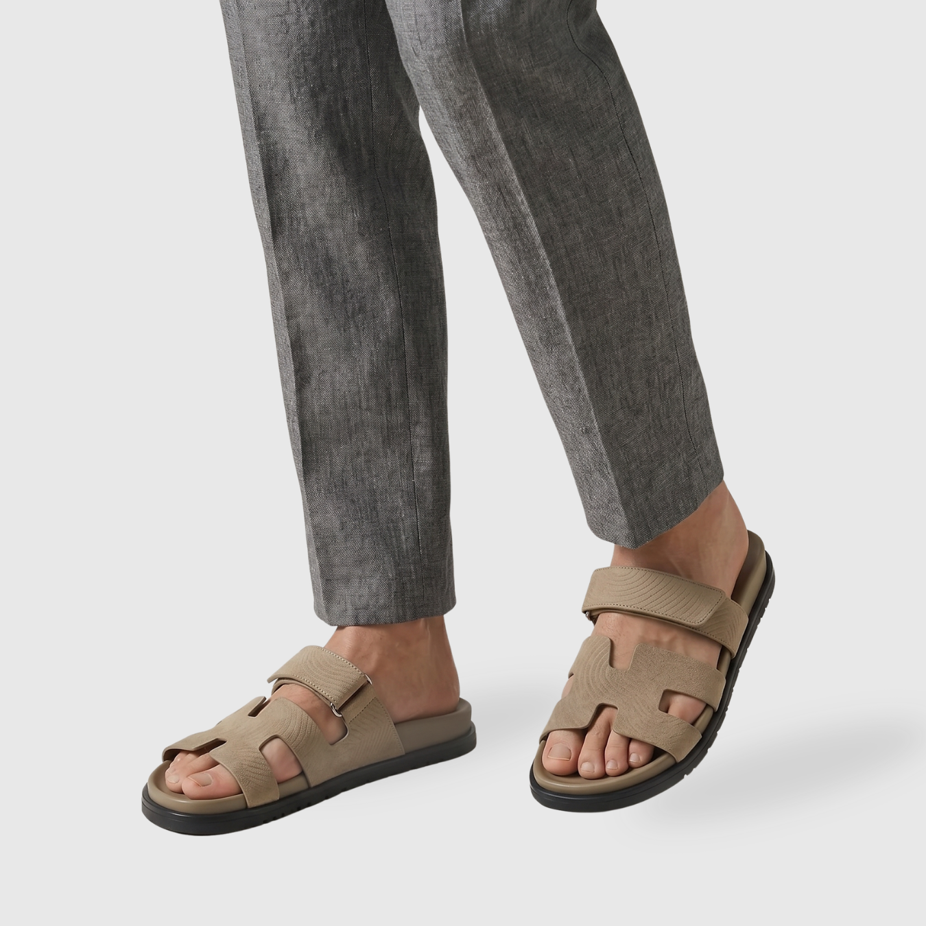 Sandales homme bride large semelle plate