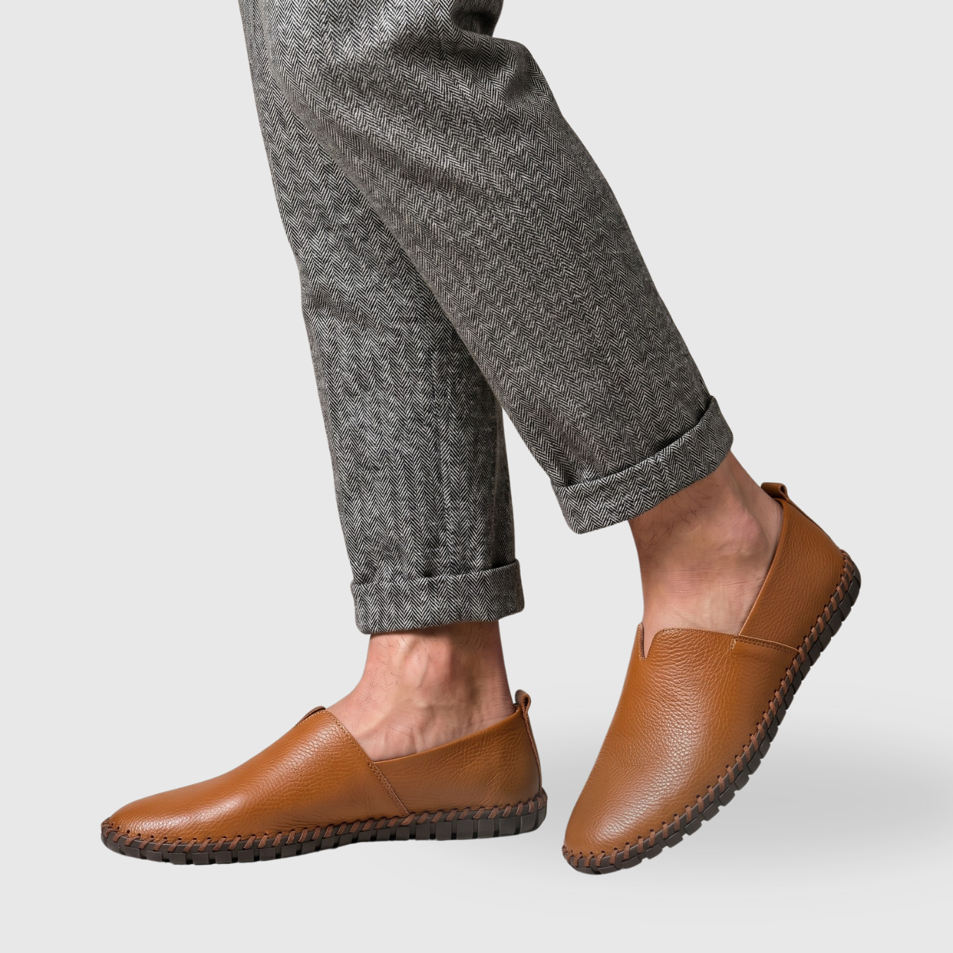 Mocassins homme similicuir sans lacets semelle souple style casual