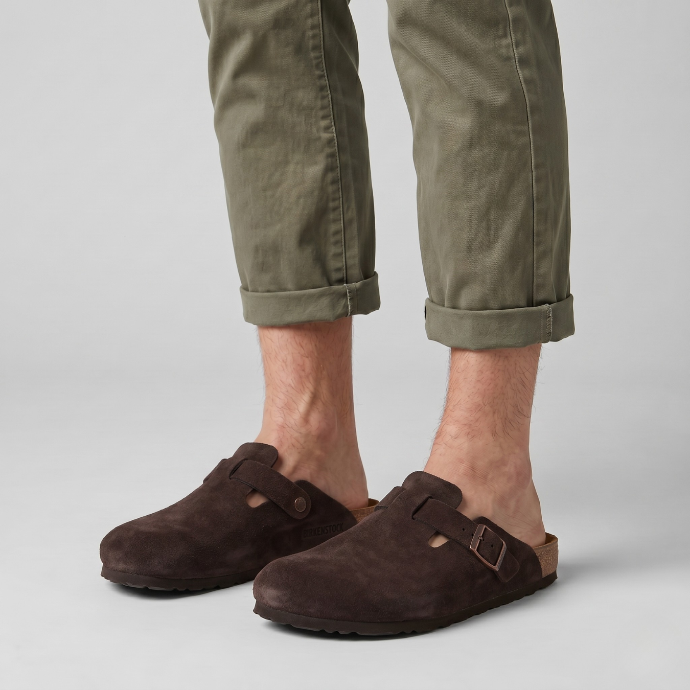 Sabots homme en suédine à boucle semelle ergonomique