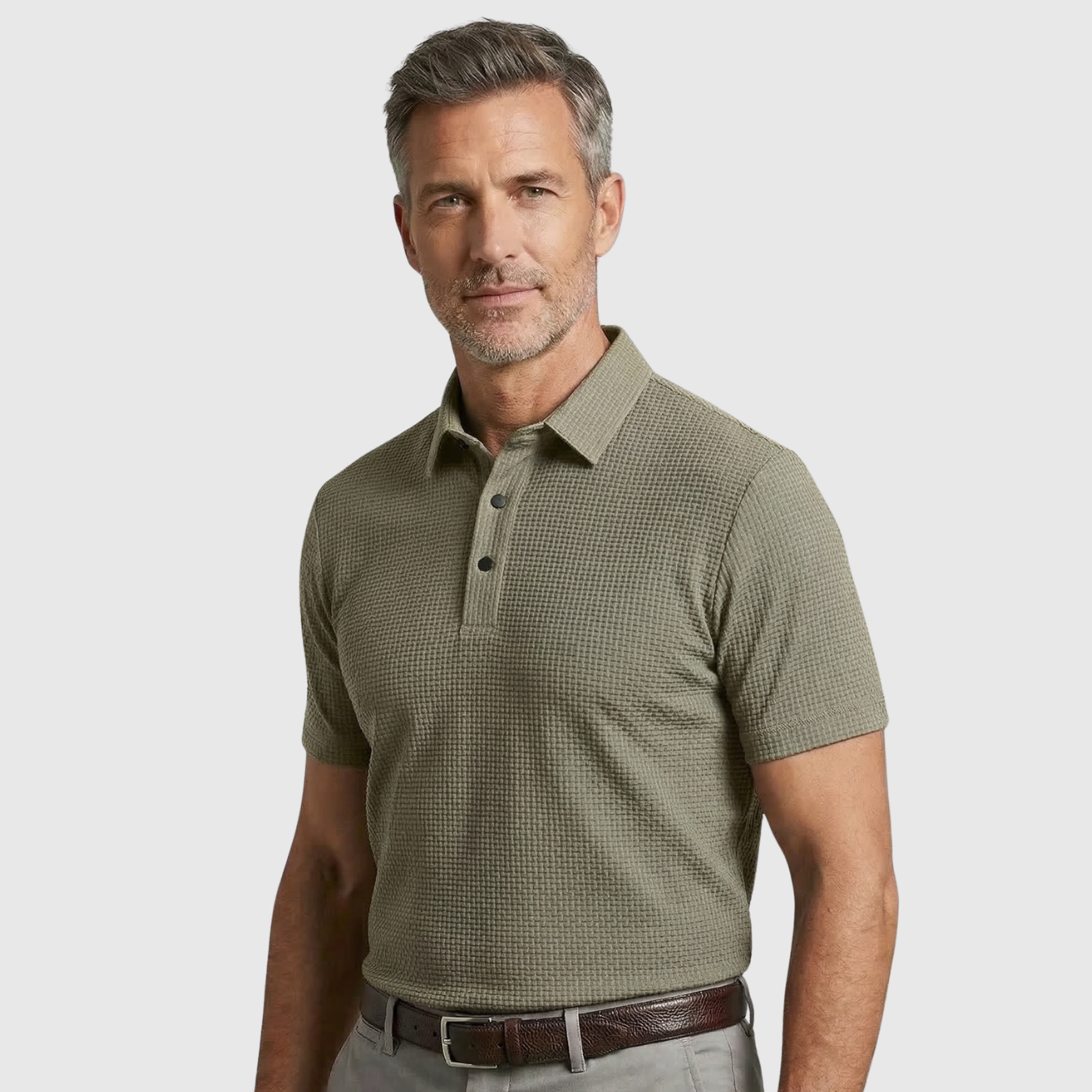 Polo homme manches courtes col boutonné coupe ajustée coton casual été