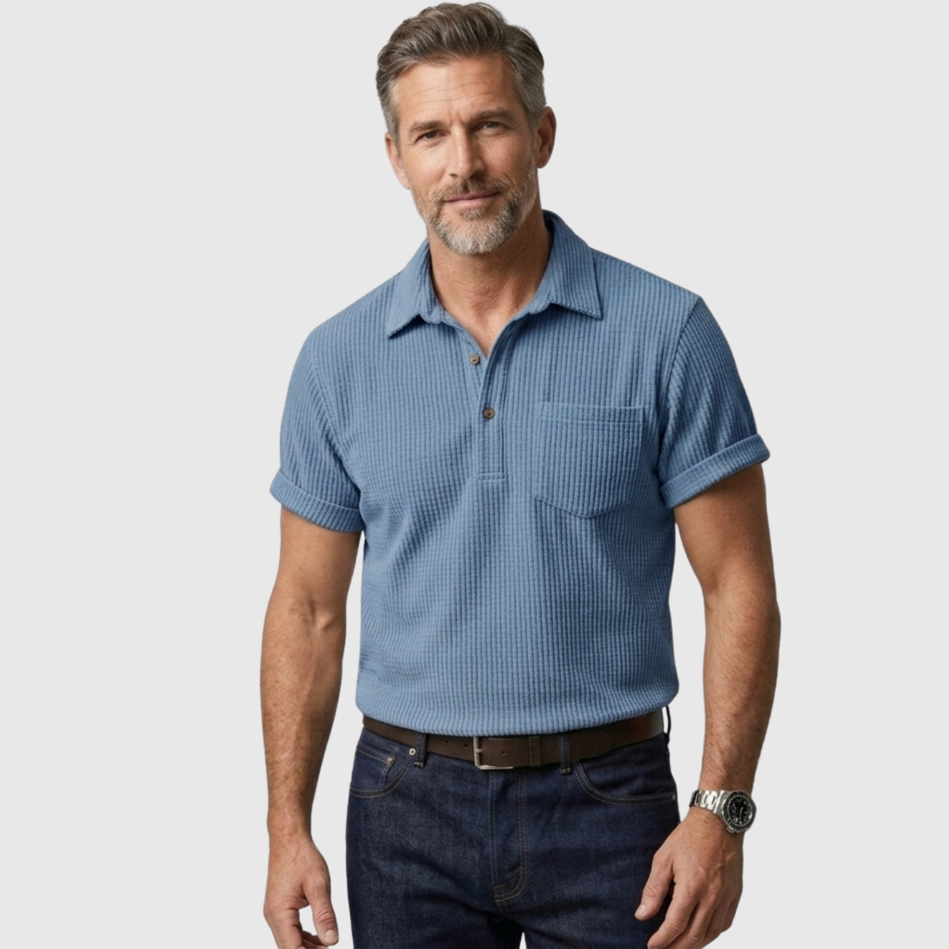 Chemise homme été manches courtes coton coupe décontractée boutonnée