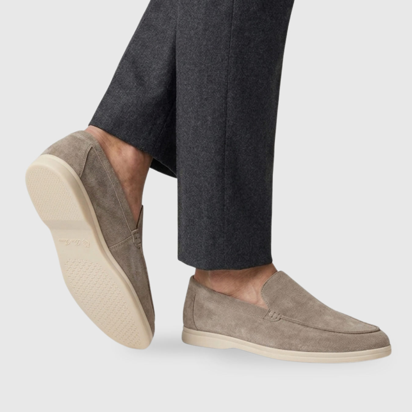 Mocassins homme daim à enfiler semelle souple style casual élégant