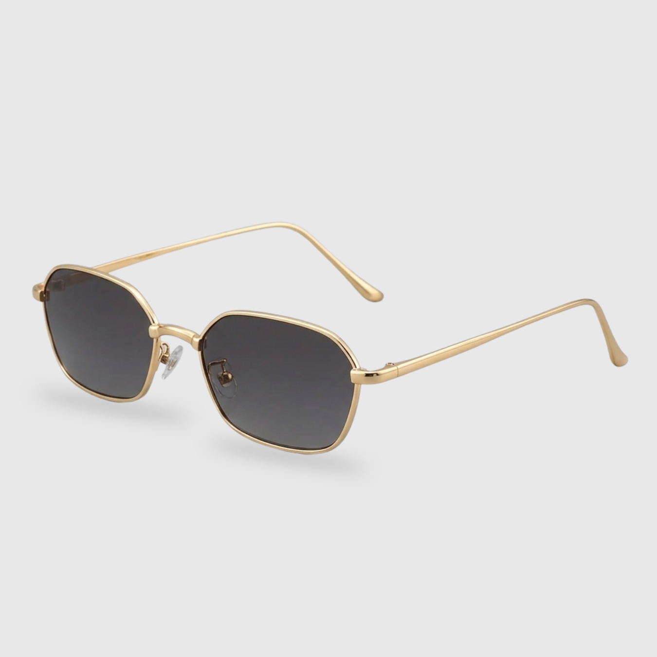 Lunettes de soleil femme hexagonales monture métal protection UV style rétro