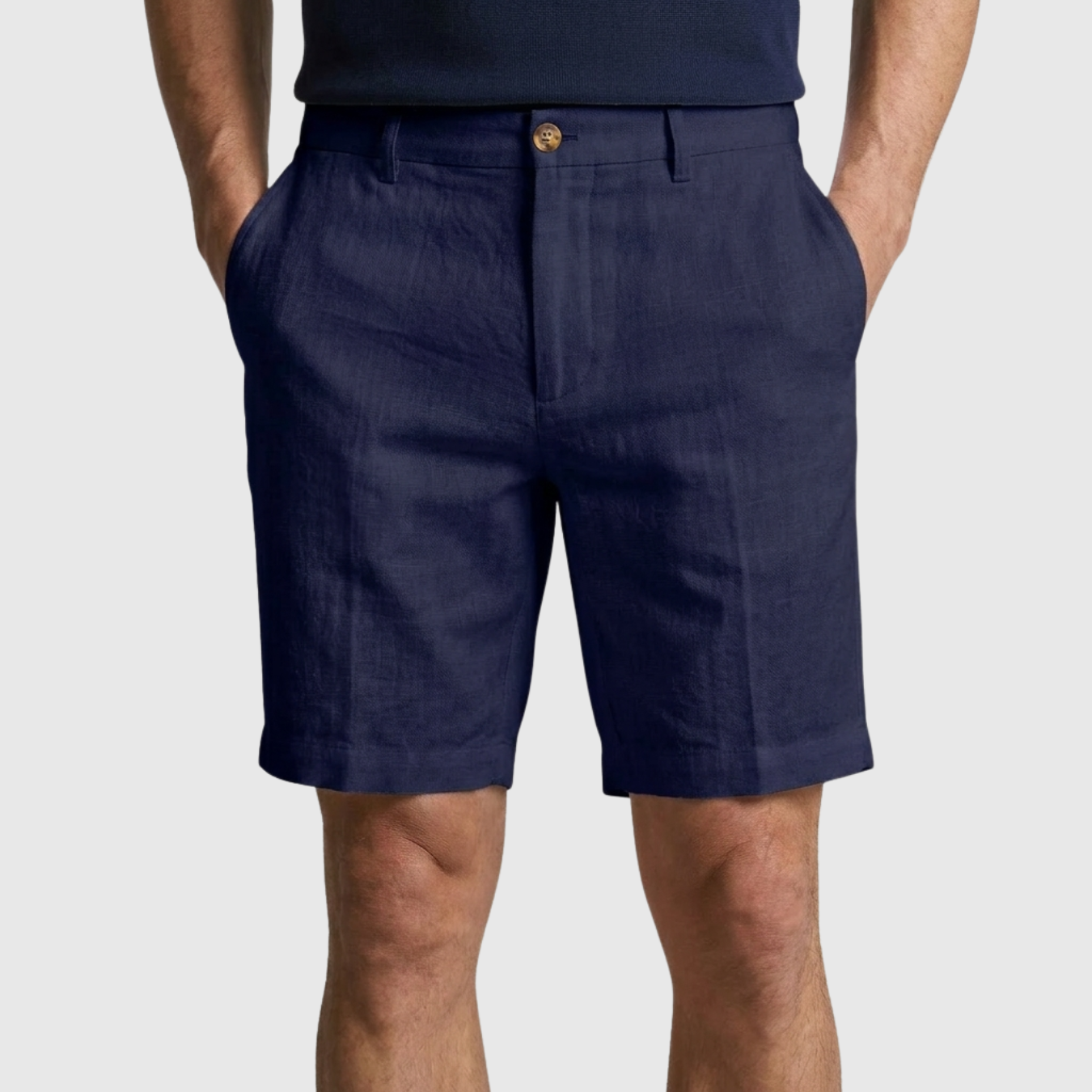 Short homme lin coupe décontractée taille élastique été léger