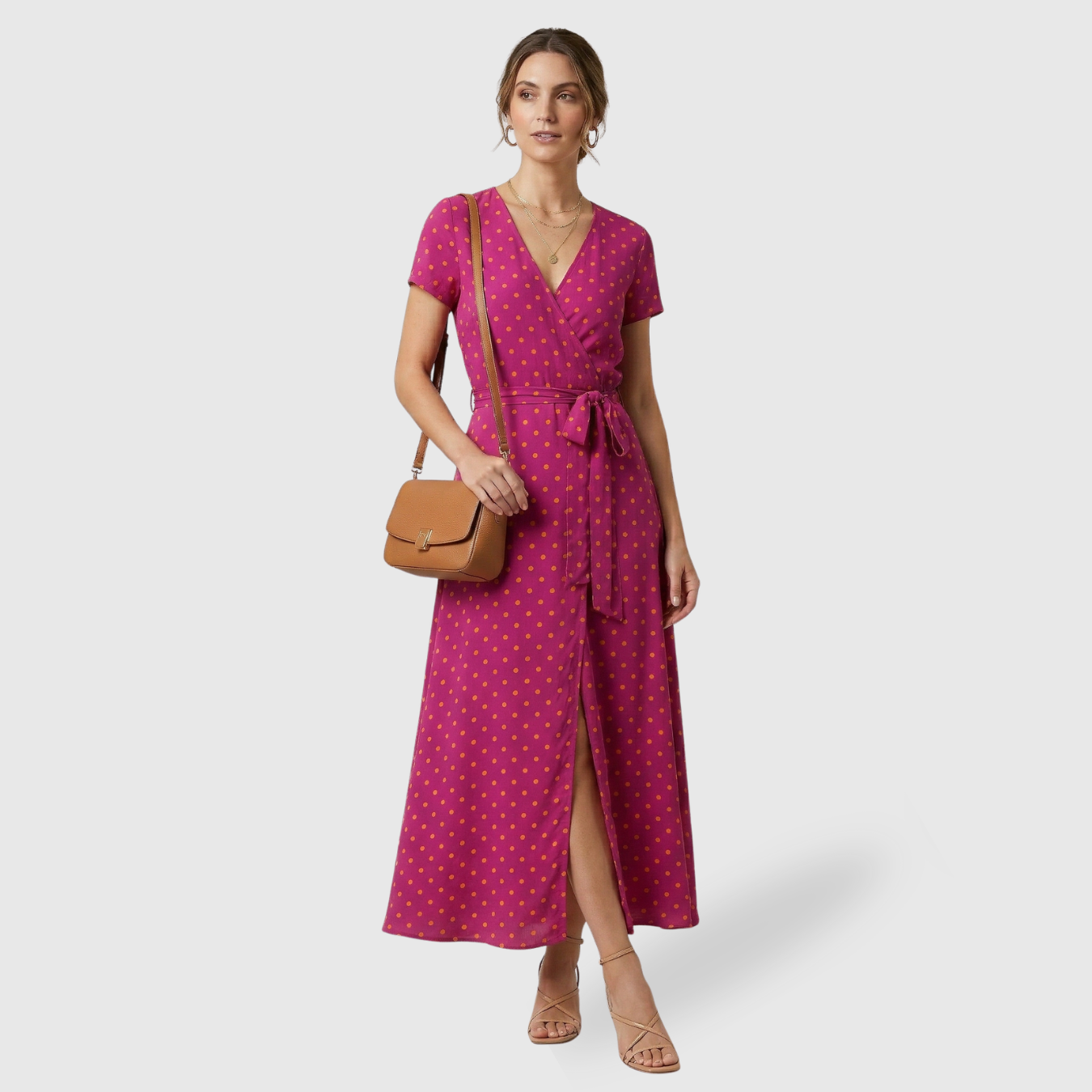 Robe longue femme fluide col en V sans manches coupe ample été