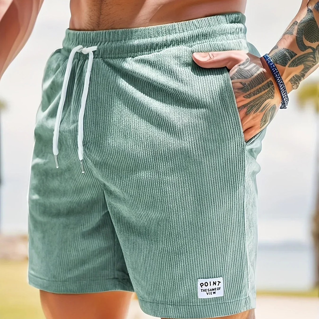 Haut short velours homme — vêtement décontracté d'été à lacet