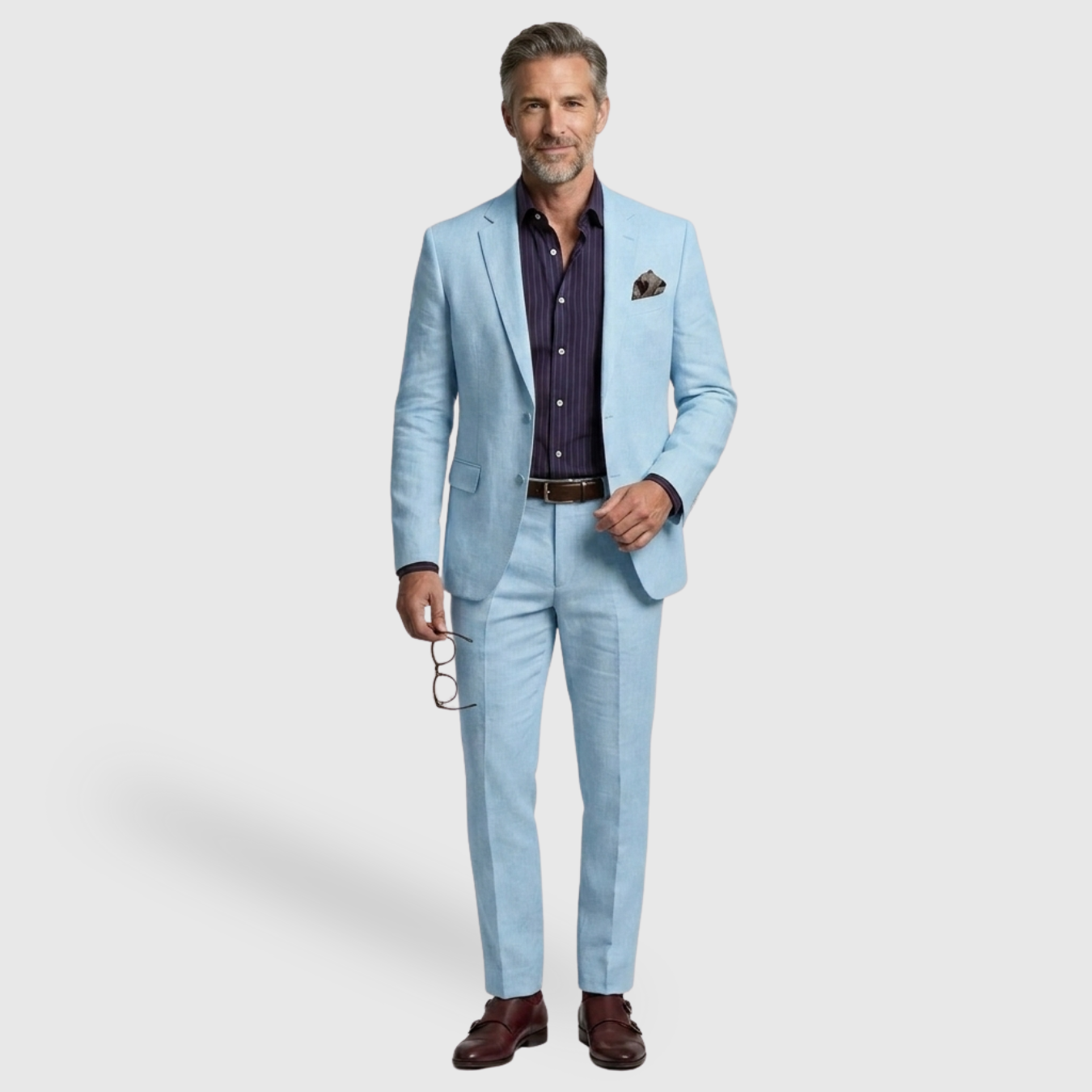 Costume homme deux pièces coupe ajustée veste simple boutonnage