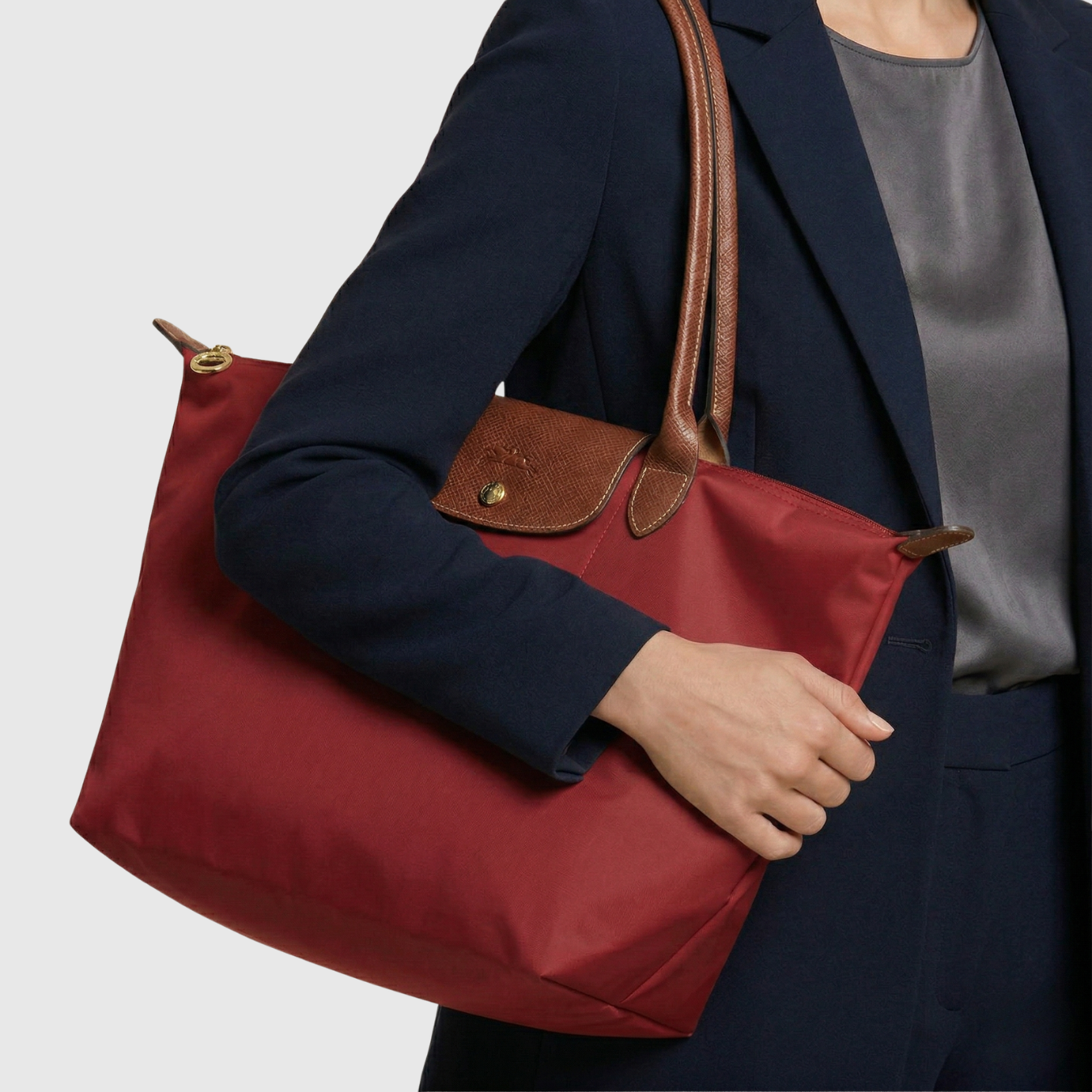 Sac cabas femme toile synthétique fermeture pression anses longues