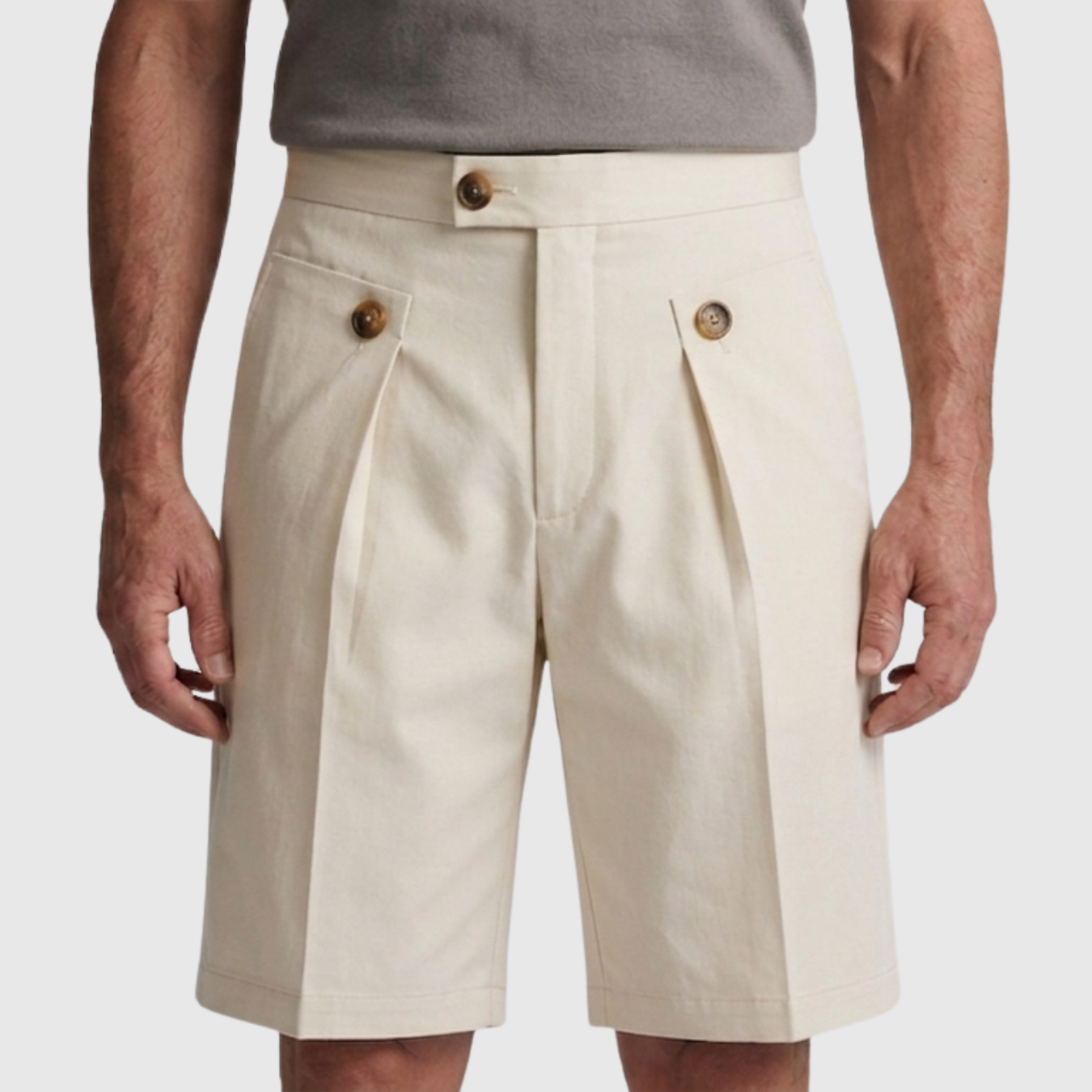 Short homme taille haute à pinces coupe ample