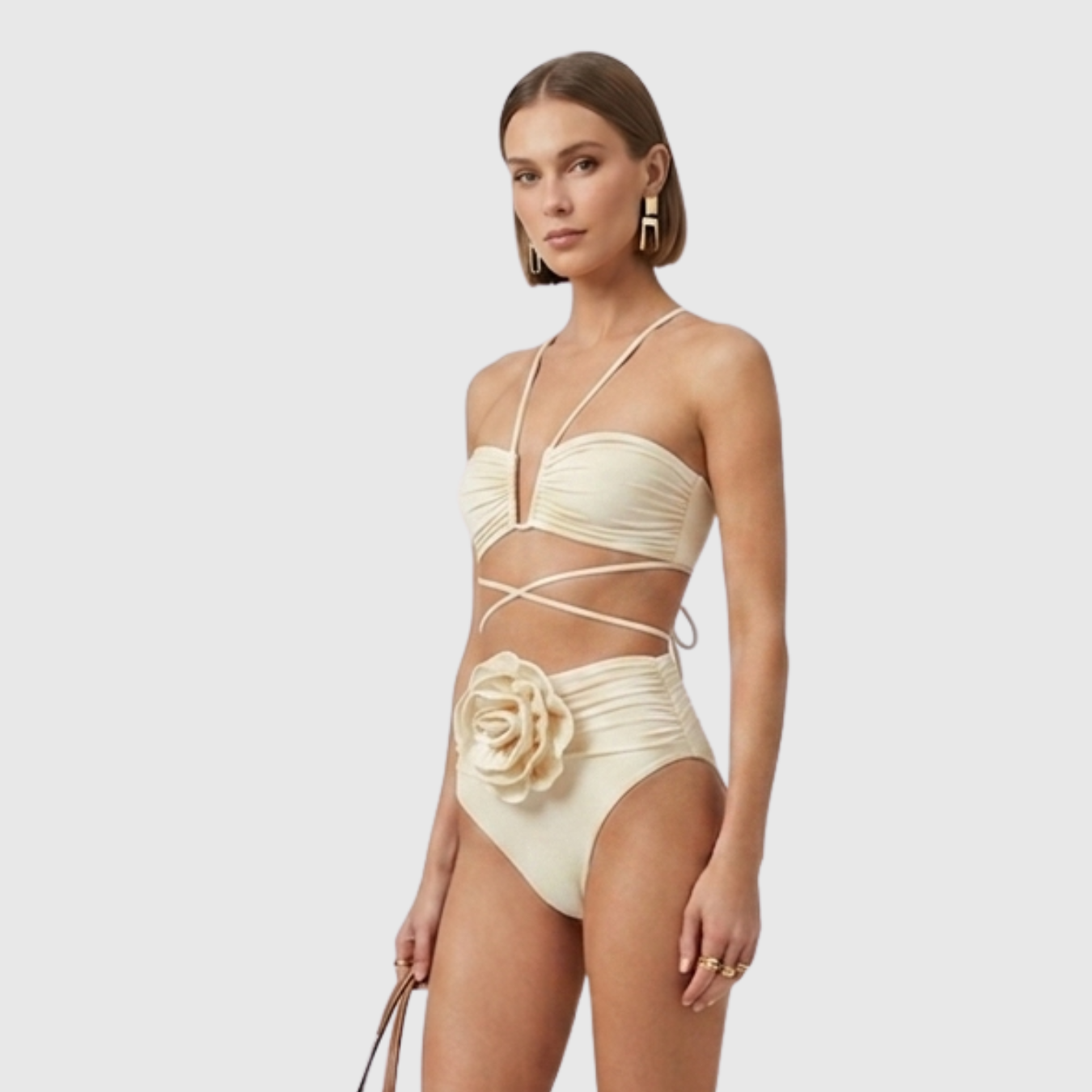Bikini femme dos nu deux pièces à lanières