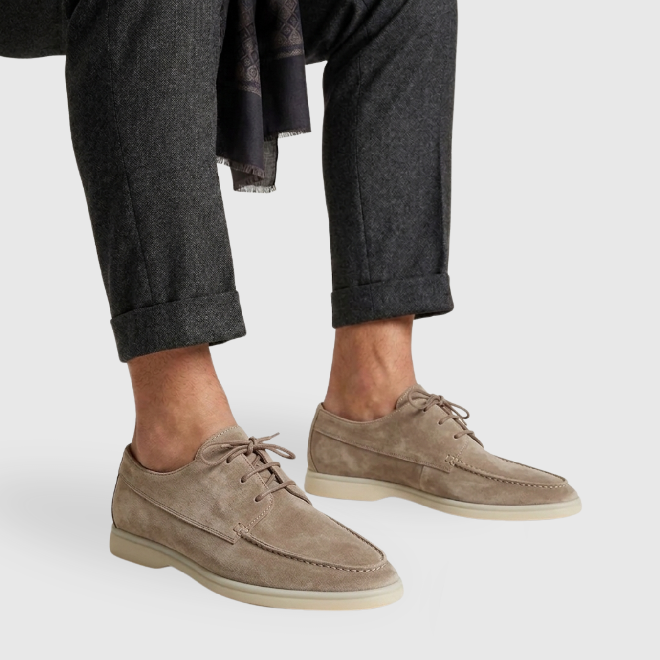Chaussures bateau homme à lacets semelle épaisse style mocassin